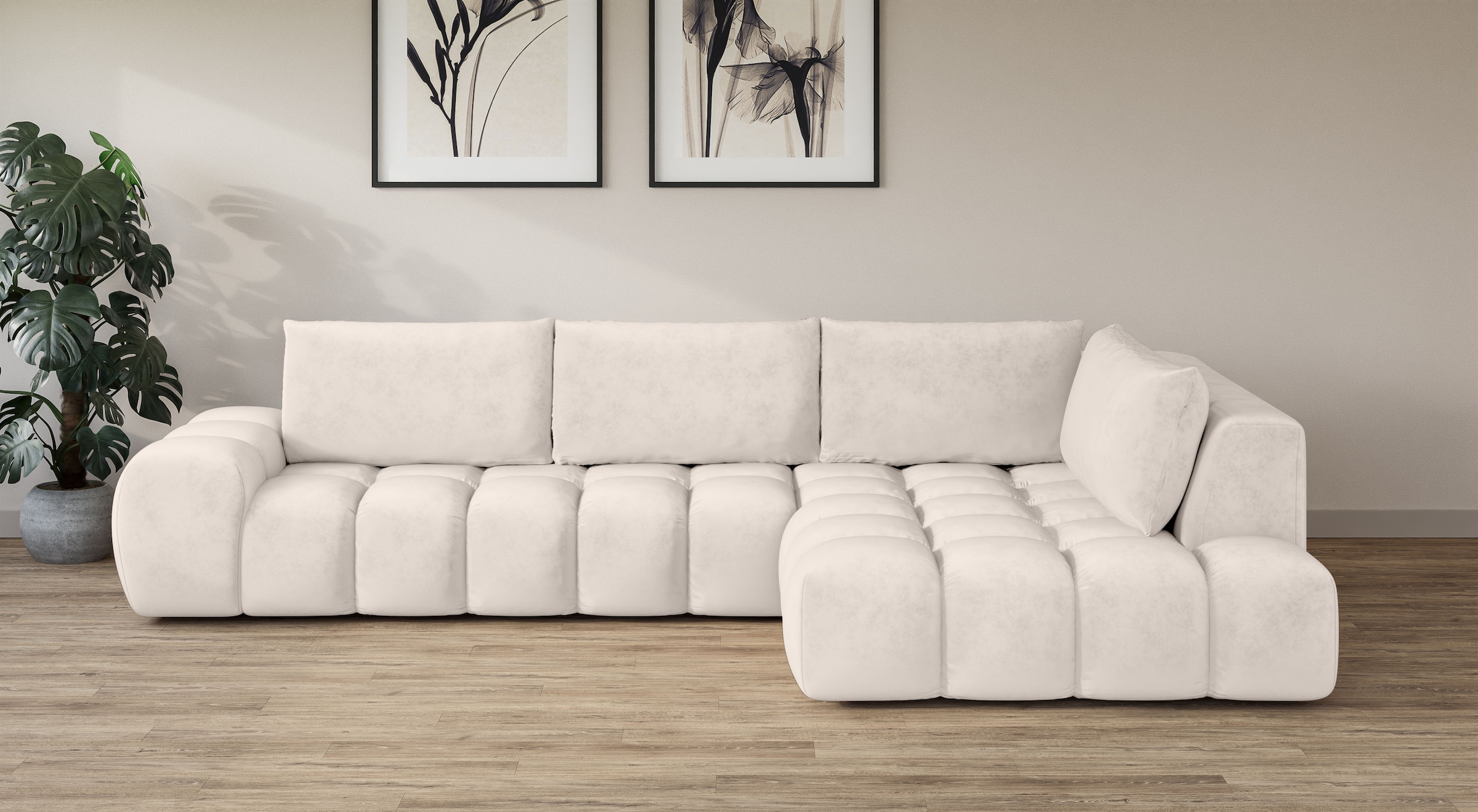 OTTO home Ecksofa »AZITA L-Form, XXL 352 cm Designsofa in Bubble-Opitk« los günstig online kaufen