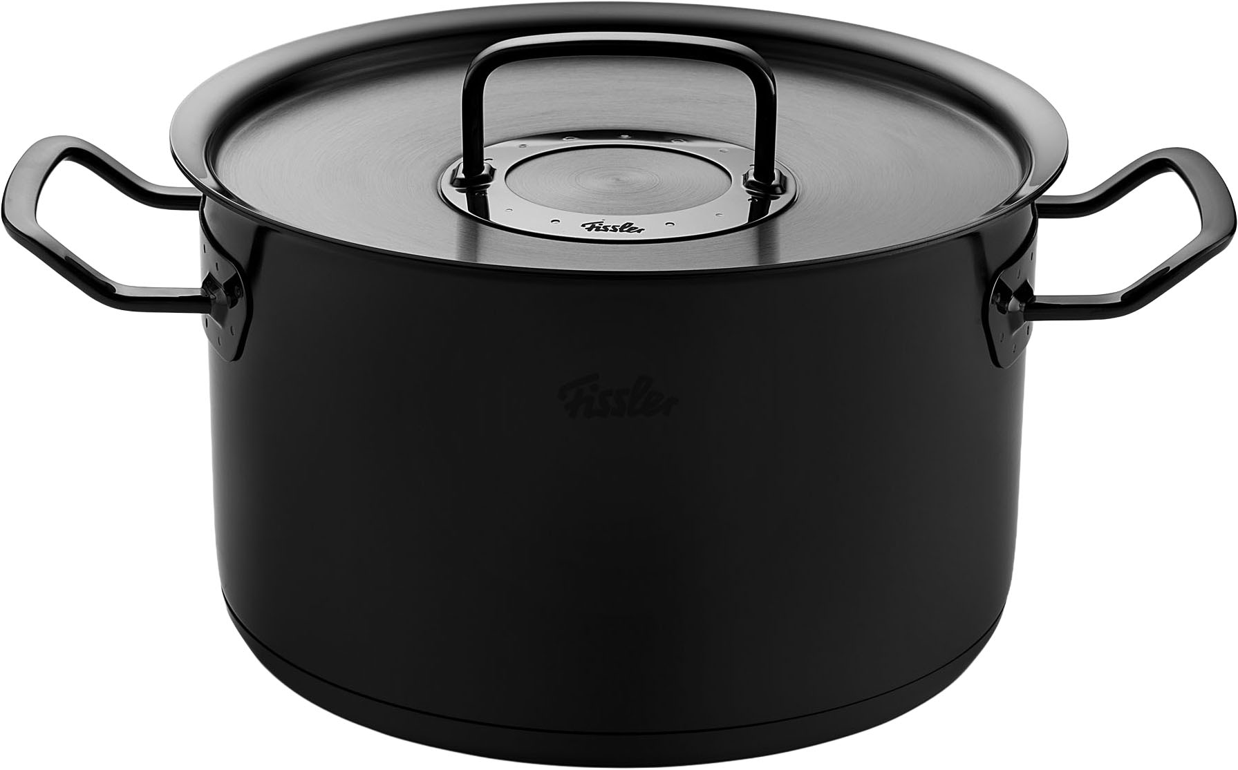 Fissler Topf-Set »Original-Profi Collection ShadowLine«, Edelstahl 18/10, (Set, 8 tlg., 3 Kochtöpfe mit Metalldeckel, 1 Servierpfanne, 1 Stielkasserolle), Auf 1.800 Stück limitiert, Echtheitszertifikat, Made in Germany