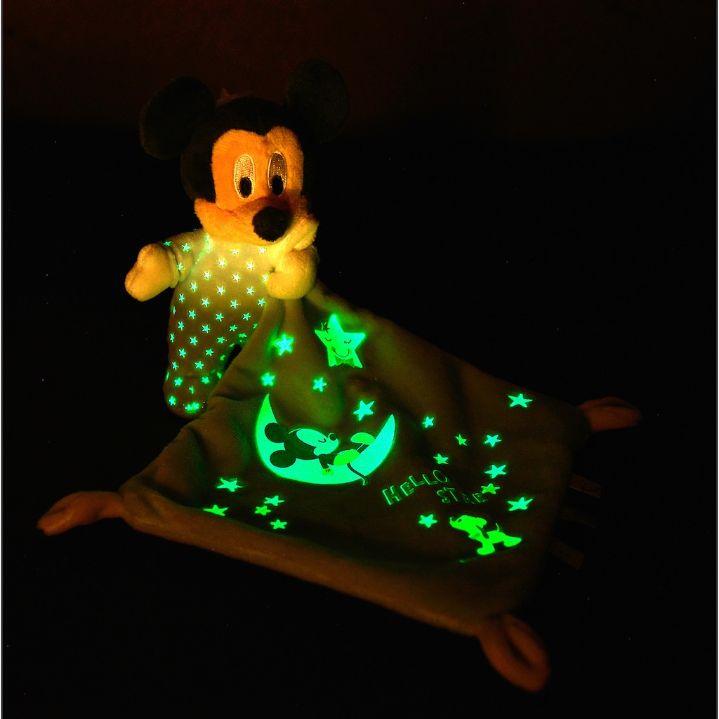 SIMBA Schmusetuch »Disney Mickey Glow in the dark, Starry Night«, mit leuchtenden Elementen