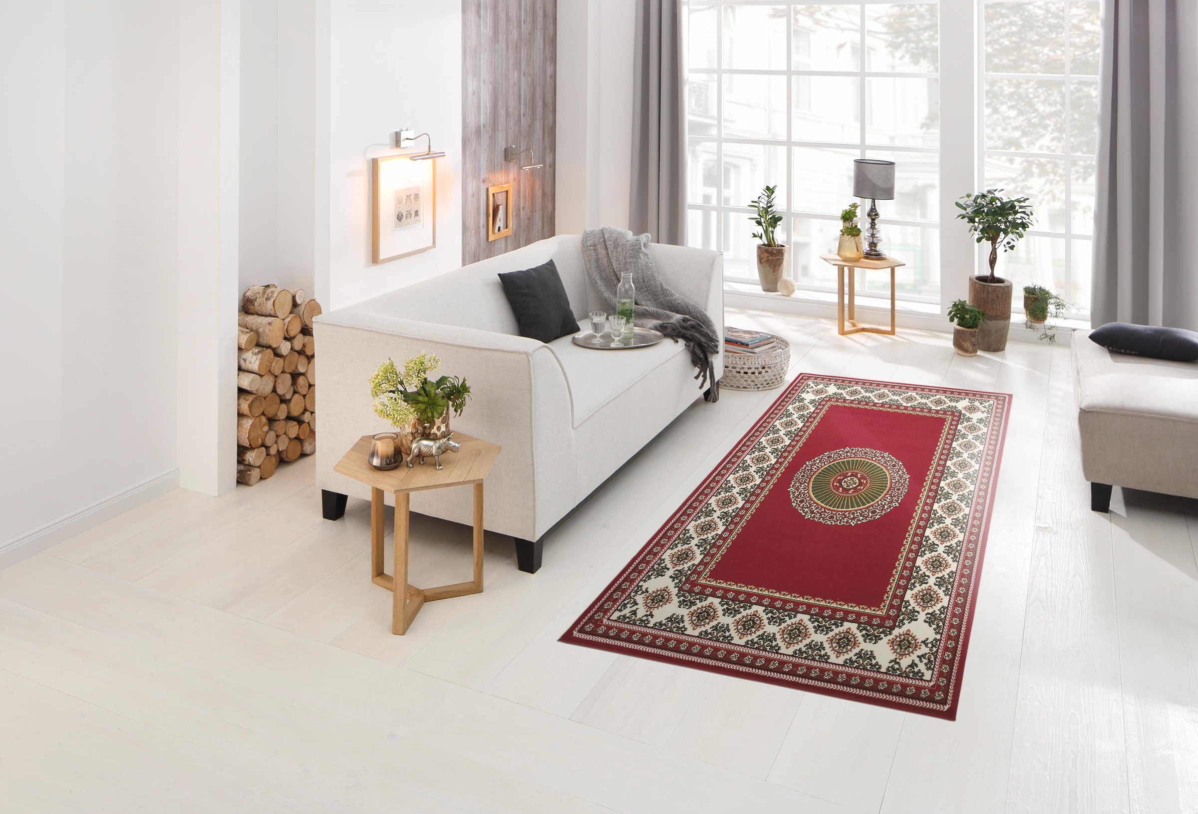 Home affaire Teppich »Shari«, rechteckig, Orient-Optik, mit Bordüre, Teppich, Kurzflor, Weich, Pflegeleicht