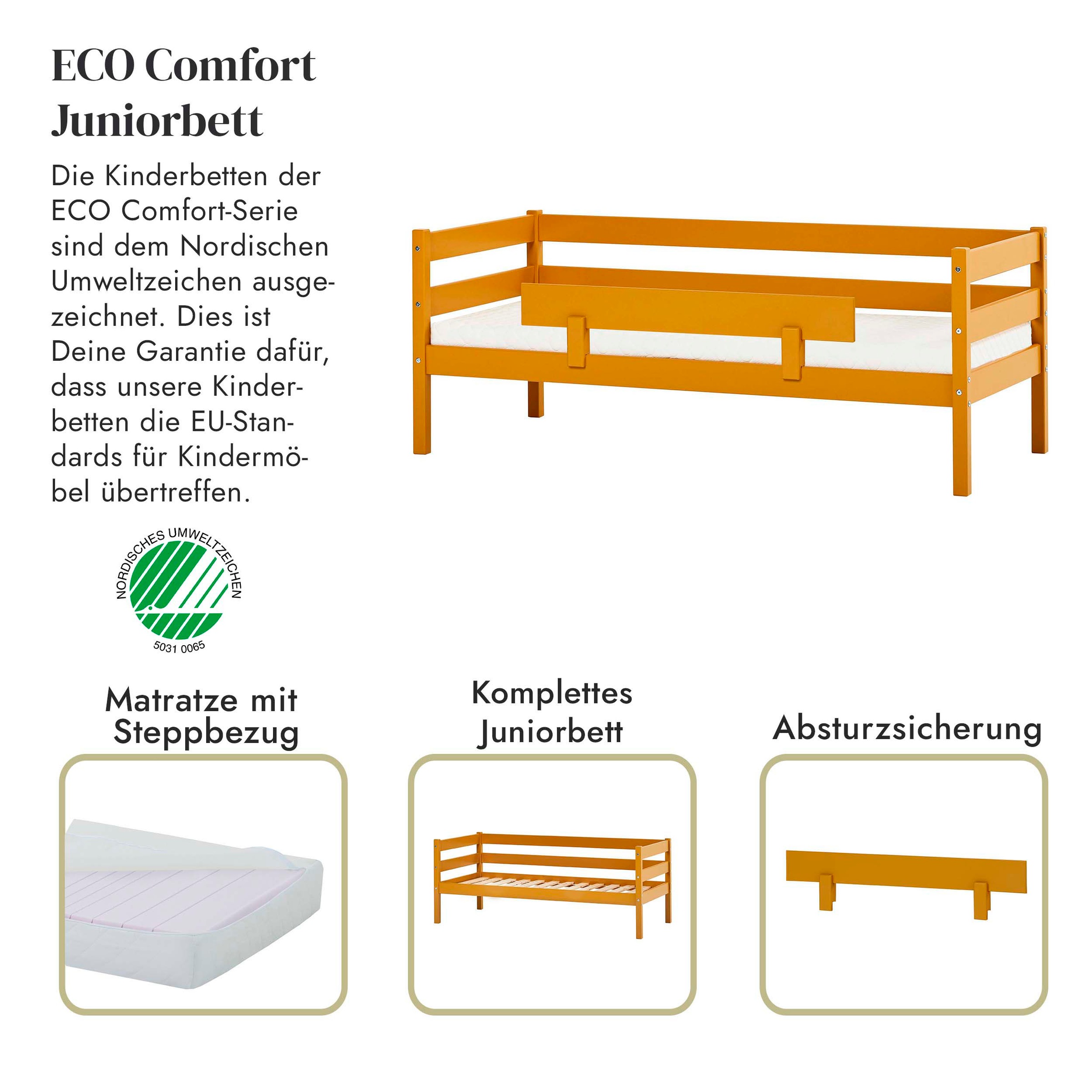 3. Bild von Hoppekids Einzelbett »ECO Comfort«, (Set), mit Rollrost in 8 Farben, wahlweise mit Matratze und Absturzsicherung