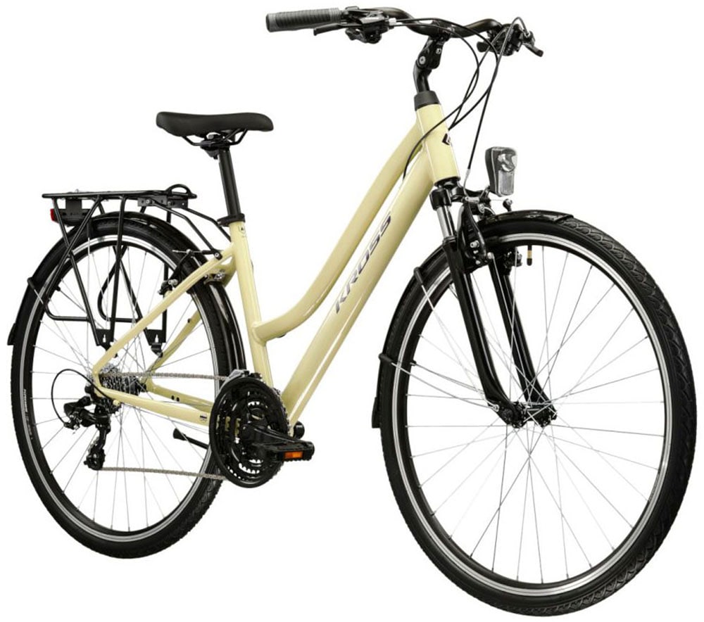 Kross Trekkingrad »Damen-Trekkingrad 28" Trans 1.0 Natur 21 Gänge« 21 Gang Shimano TOURNEY TY300 Schaltwerk Kettenschaltung