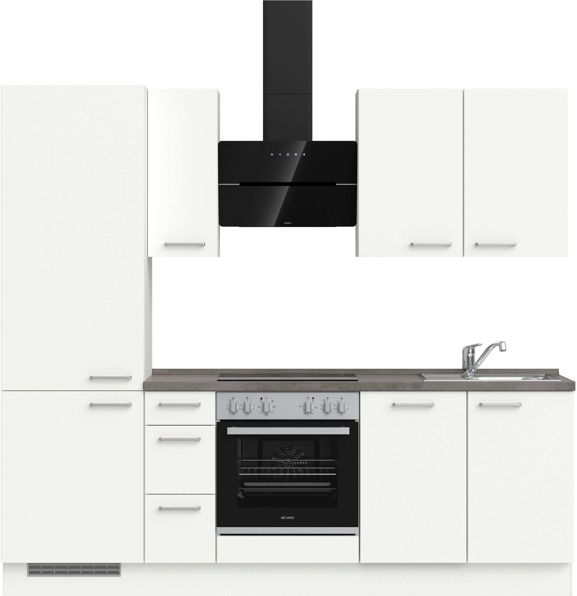 nobilia® Küchenzeile »"Touch II"«, vormontiert, Ausrichtung wählbar, Breite 240 cm, wahlw. mit E-Geräten