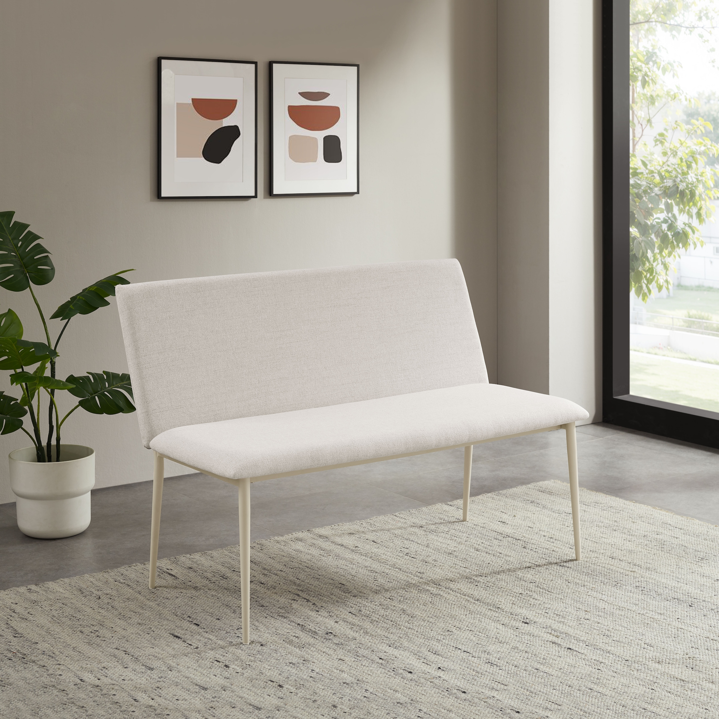 OTTO home Bank »Cassy« pflegeleichter Strukturstoff, Kufen Metallgestell, Breite 122 cm