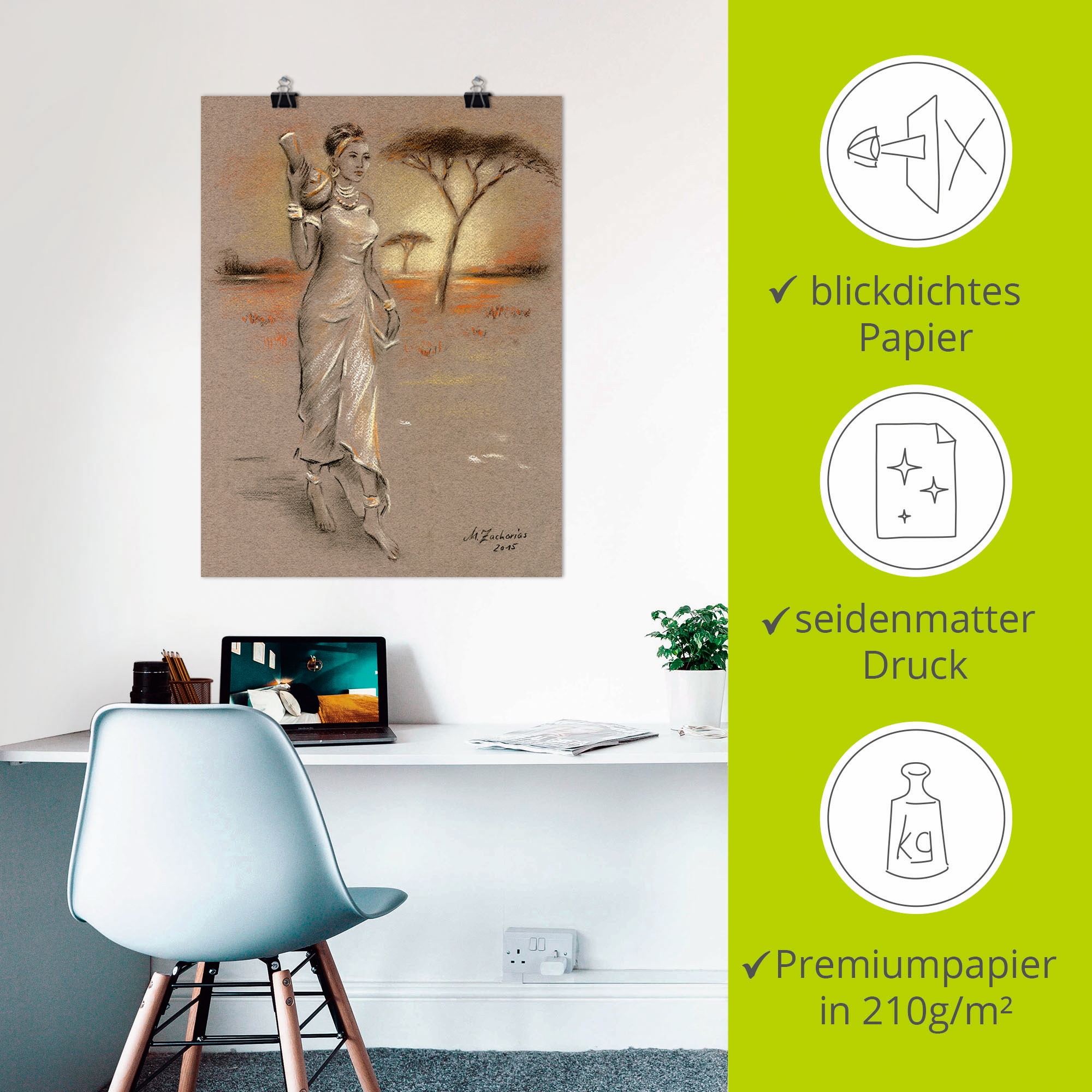 Artland Wandbild »Afrikanische Schönheit«, Frau, (1 St.), als Leinwandbild, Poster in verschied. Größen