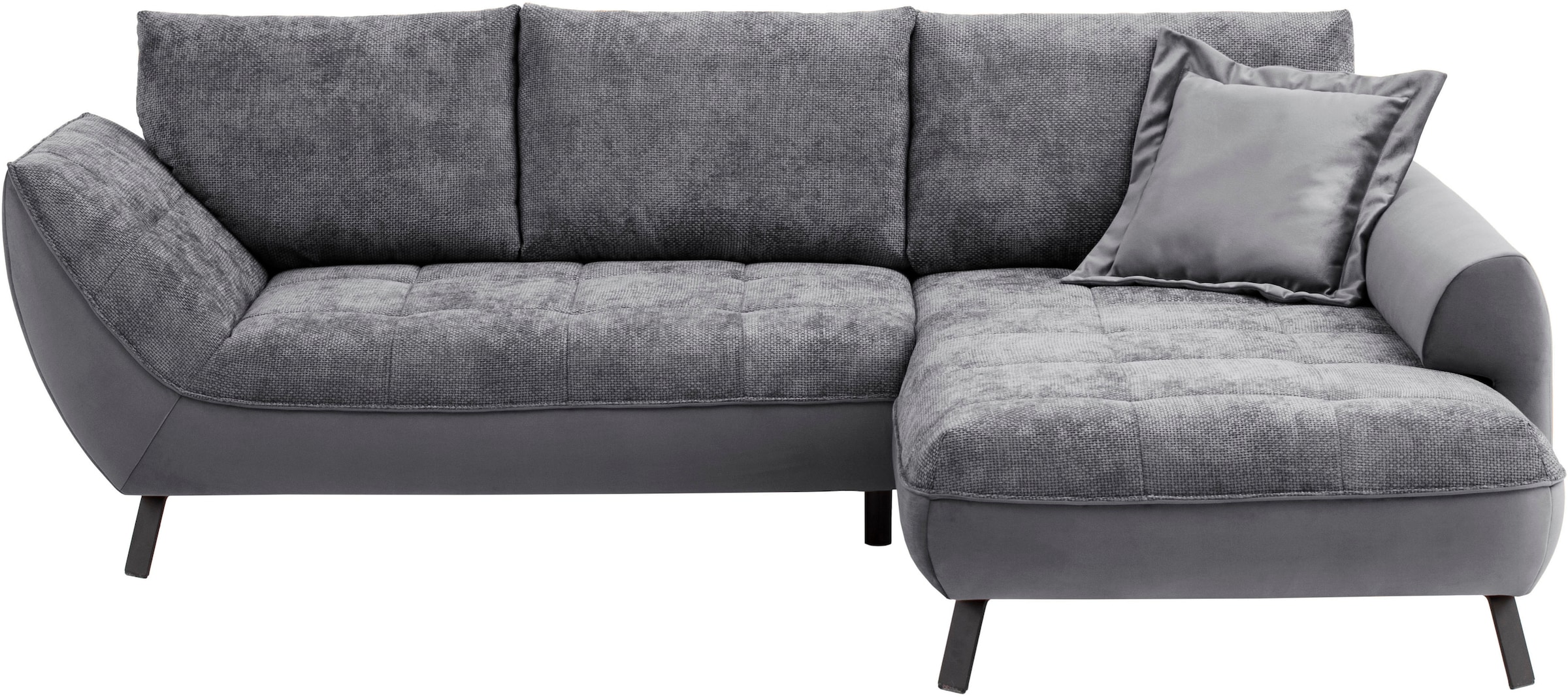 exxpo - sofa fashion Ecksofa »Bellinii, Materialmix, Strukturbezug und pflegeleichter Microvelours«, bequem und modern, Materialmix, L-Form