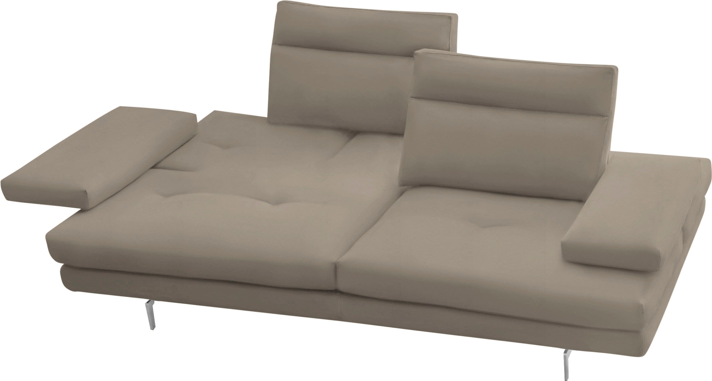 CALIA ITALIA 3-Sitzer »Toby Wing, Designsofa mit hohem Sitzkomfort, bequem und elegant«, inklusive Sitztiefenverstellung, Füße in Chrom glänzend