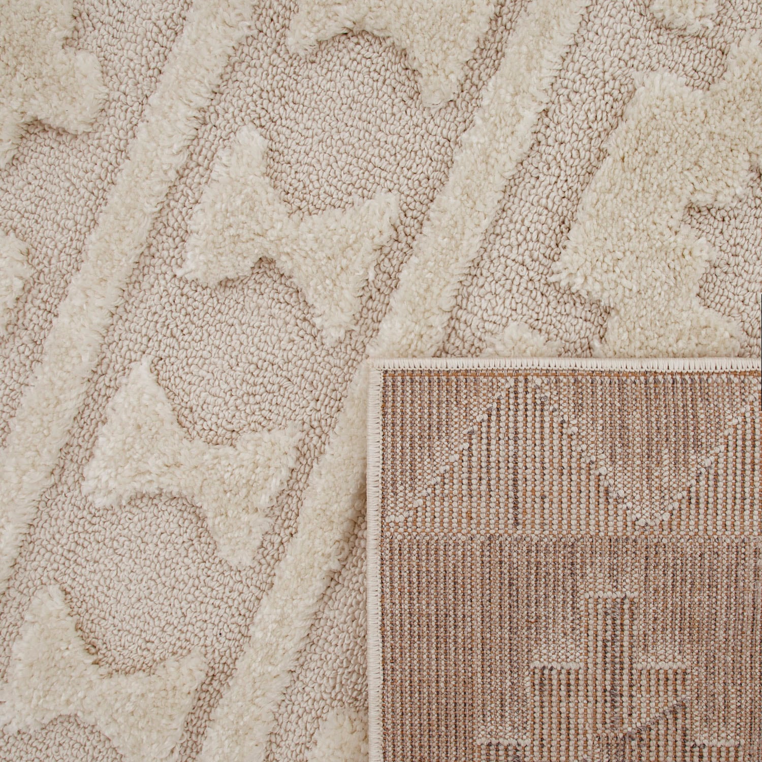 Paco Home Hochflor-Teppich »Genua 744«, rechteckig, 34 mm Höhe, Uni Farben, Hoch-Tief Effekt, modernes Design, sehr weicher Flor
