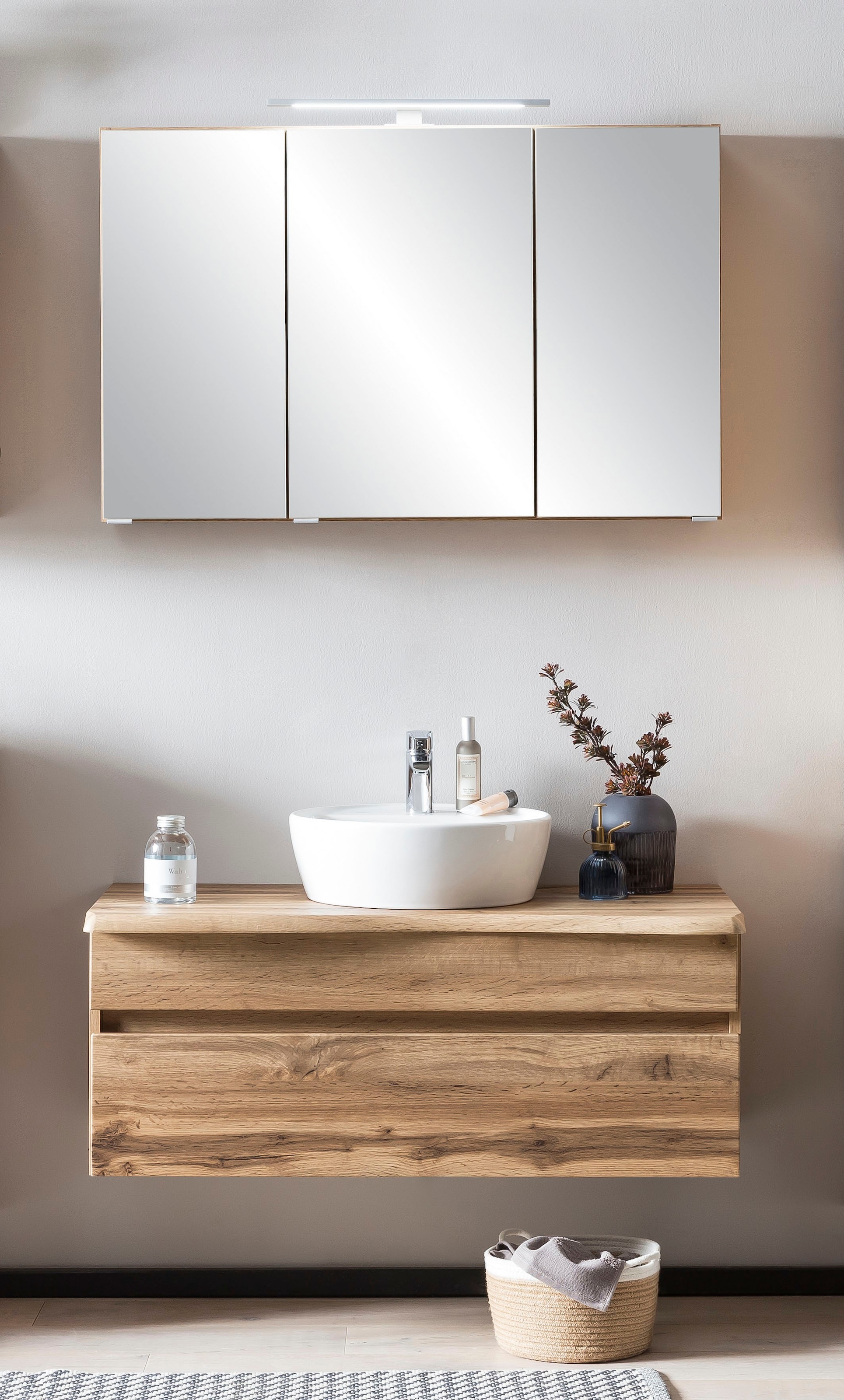 welltime Badmöbel-Set »Lienz« Spiegelschrank und Waschtisch, 2 Stk. tlg. günstig online kaufen