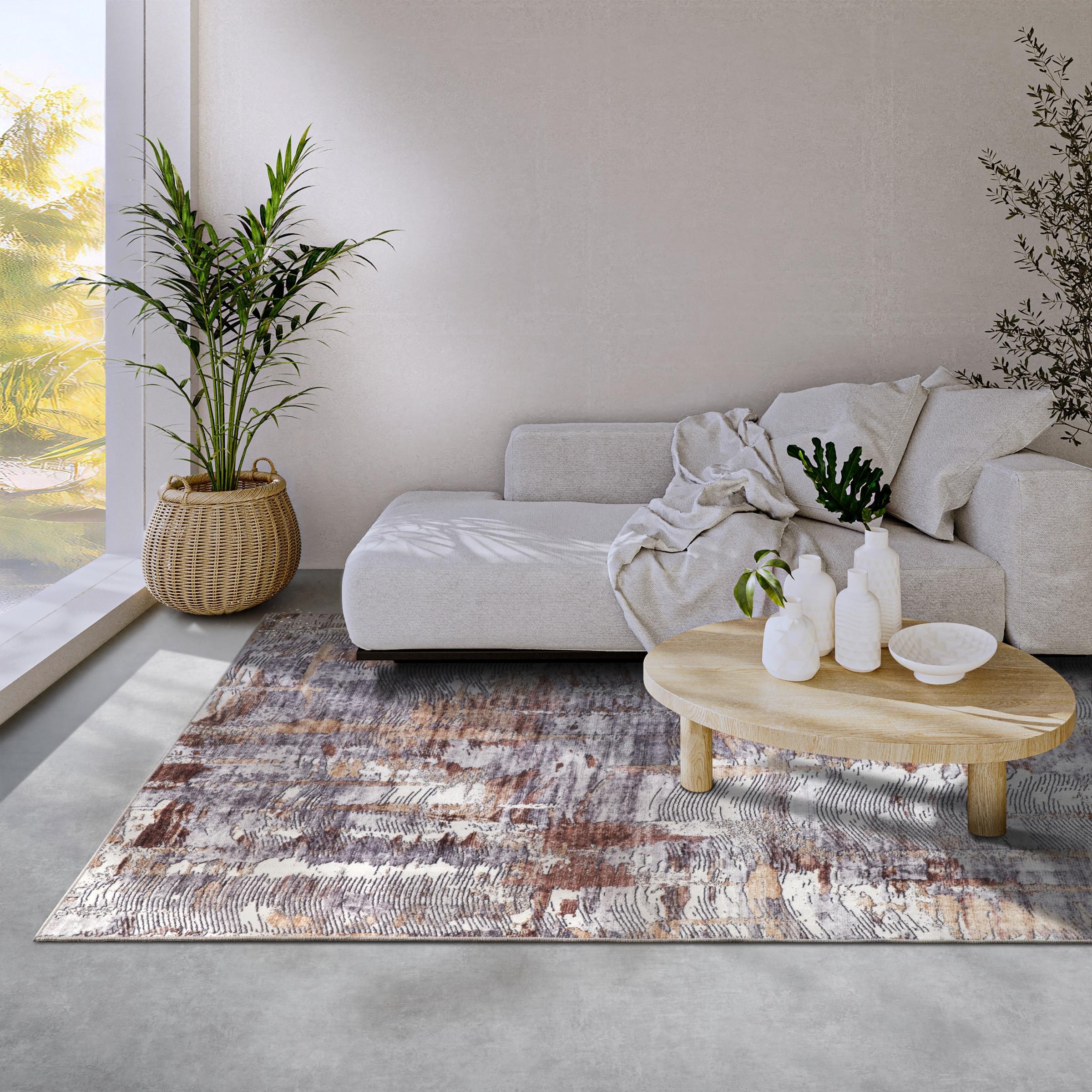 ELLE DECORATION Teppich »Malard«, rechteckig, 5 mm Höhe, Kurzflor, Anti Rutsch, Vintage, Modern, Wohnzimmer, Flur