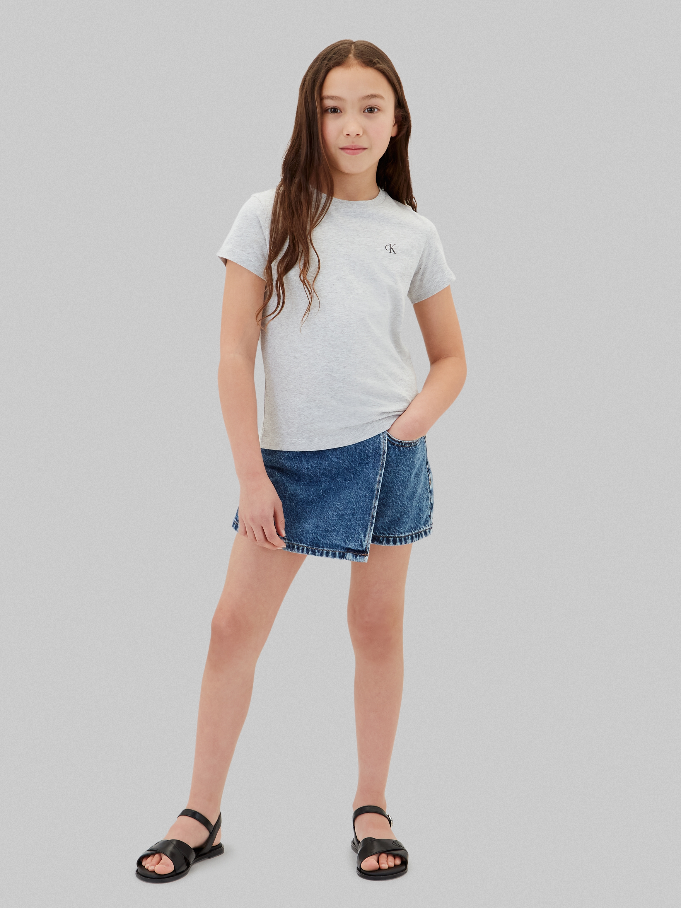Calvin Klein Jeans T-Shirt Packung, 2 Rundhalsausschnitt, reine Baumwolle, Logodruck