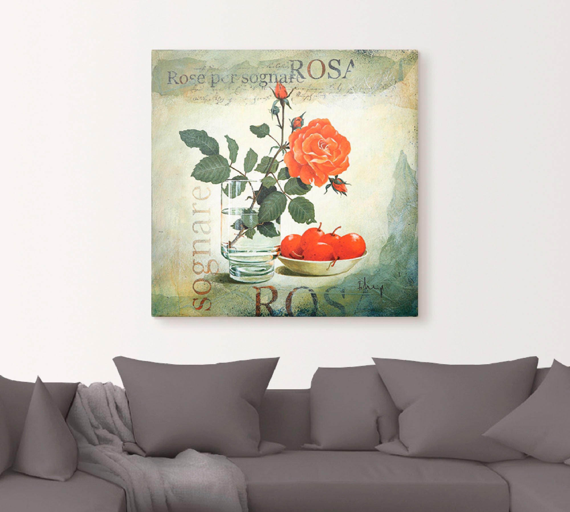 Artland Leinwandbild »Traumrose«, Blumen, (1 St.), auf Keilrahmen gespannt