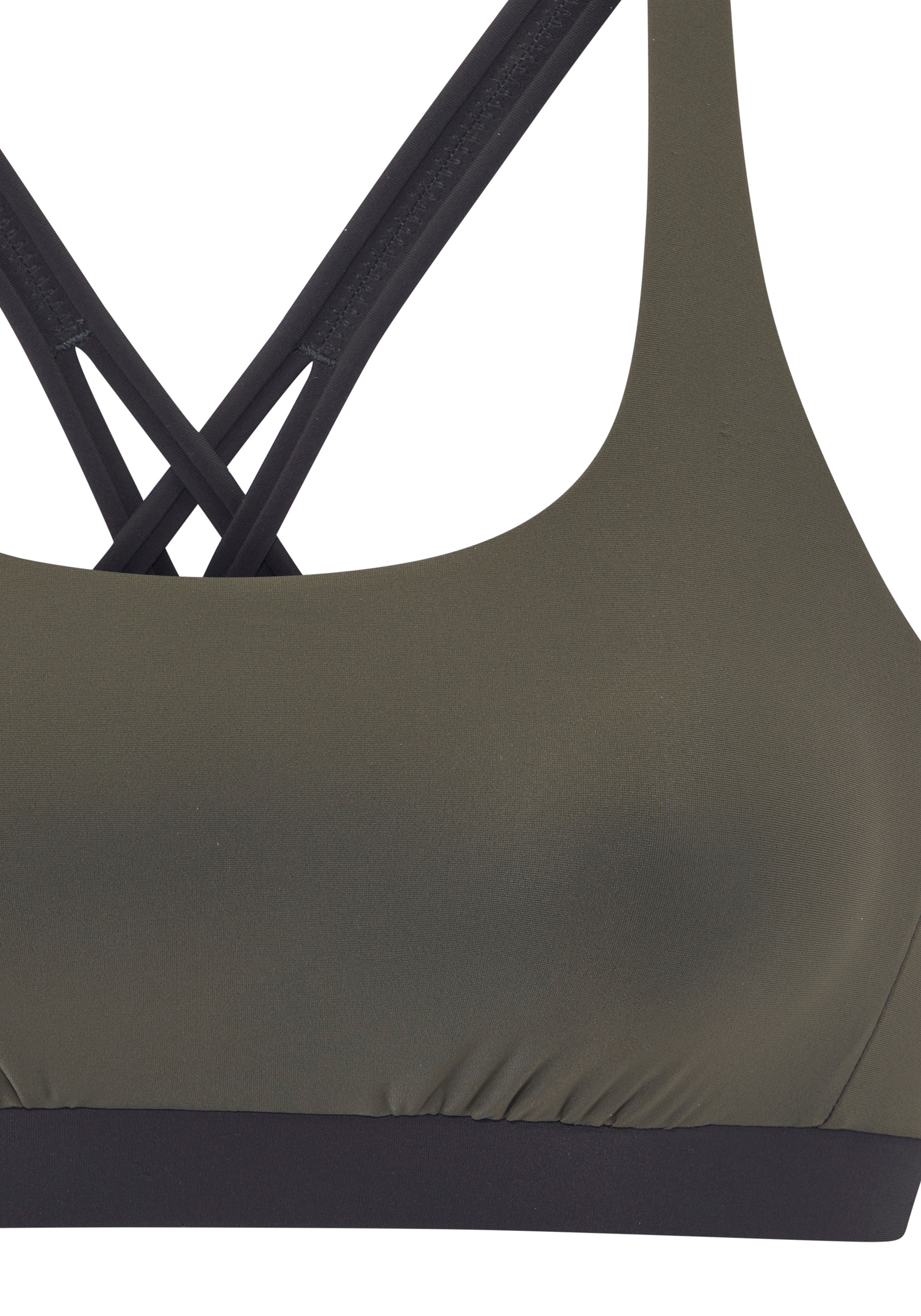 s.Oliver Bustier-Bikini-Top »Yella« mit kontrastfarbenen Details und gekreuzten Bändern im Rücken