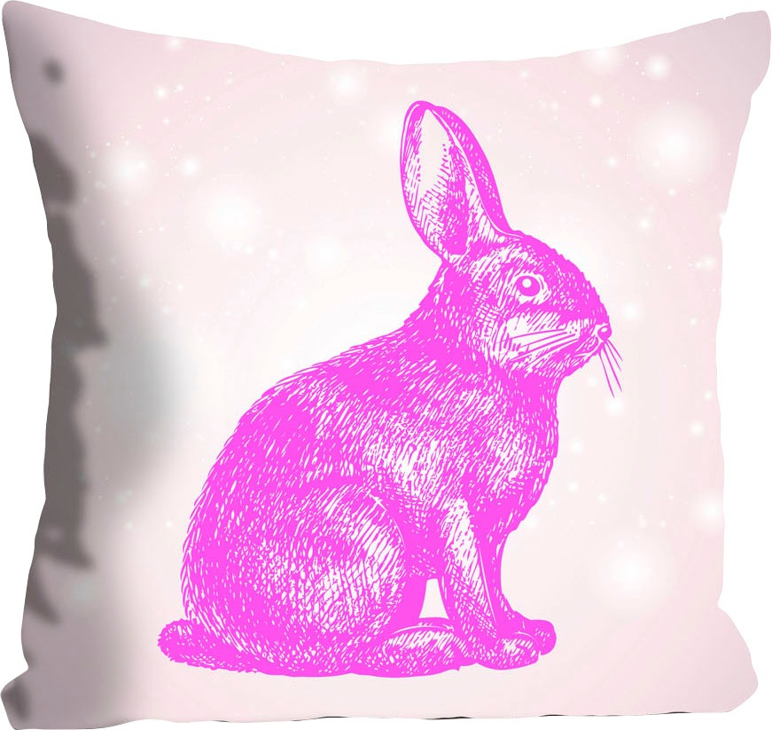 queence Dekokissen »Hugo« mit einem pinken Hasen