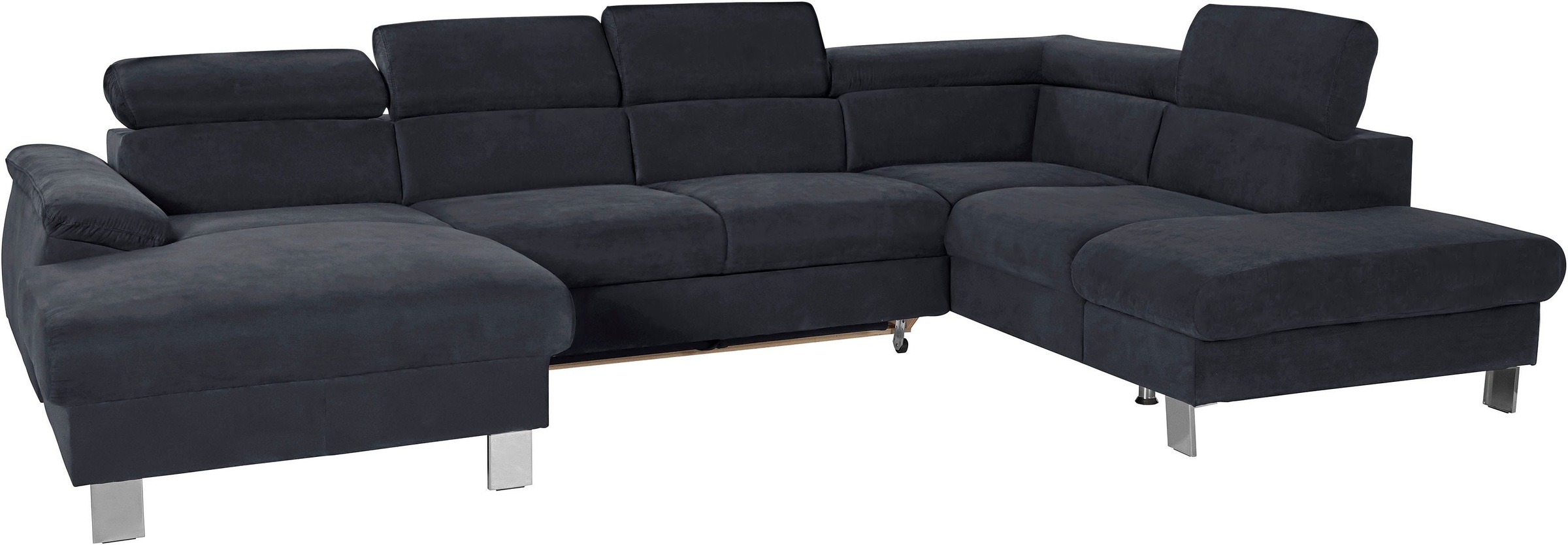 COTTA Polstergarnitur »Komaris U-Form«, (Set), Set bestehend aus: Wohnlandschaft mit Kopfteilverstellung & Hocker