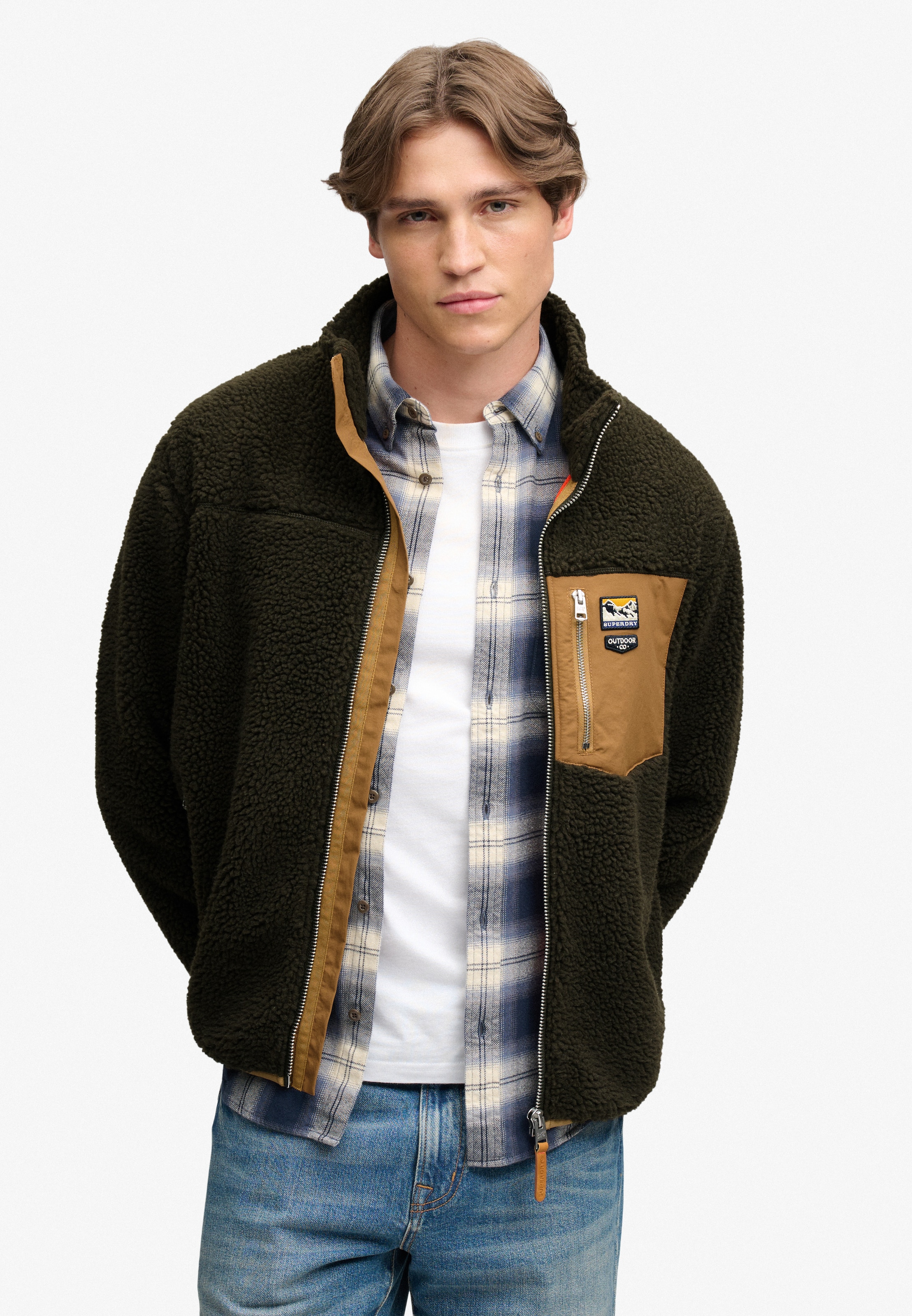 Superdry Sweatjacke »MOUNTAIN FULL ZIP FLEECE« Relaxed Fit, mit Reißverschluss, aus Fleece