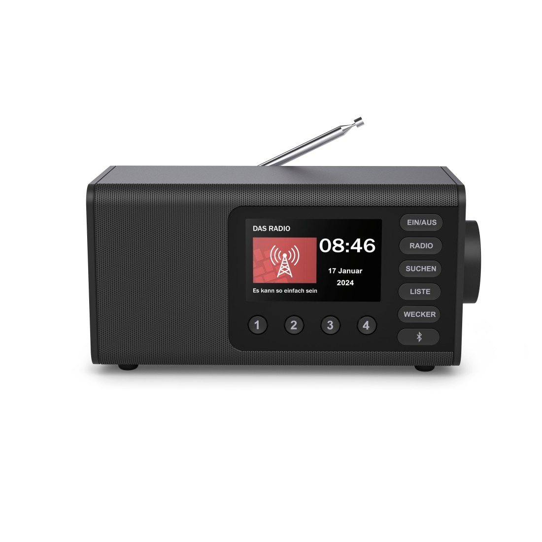 Hama Digitalradio (DAB+) »Digitalradio mit DAB+ FM Bluetooth und Wecker« ( Digitalradio (DAB+) 5 W) 4,3 Zoll TFT Display, große Tasten, Direktwahltasten