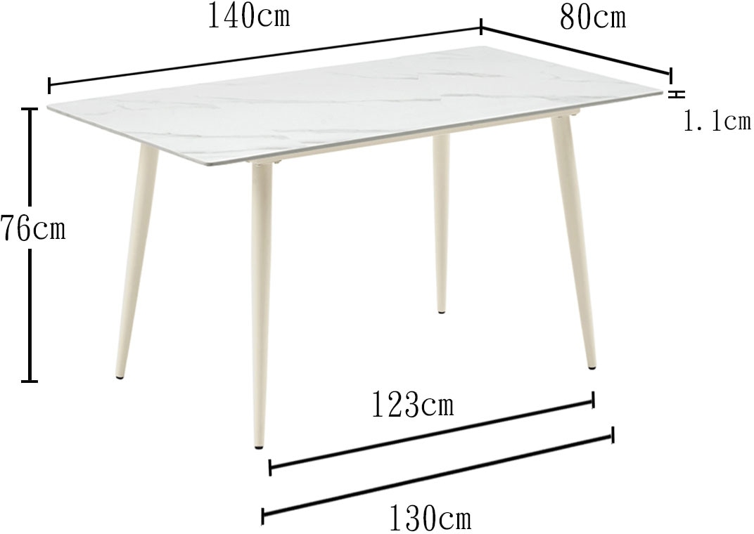 OTTO home Esstisch »Rylee« mit kratzfester Sintersteinplatte und modernem Metallgestell