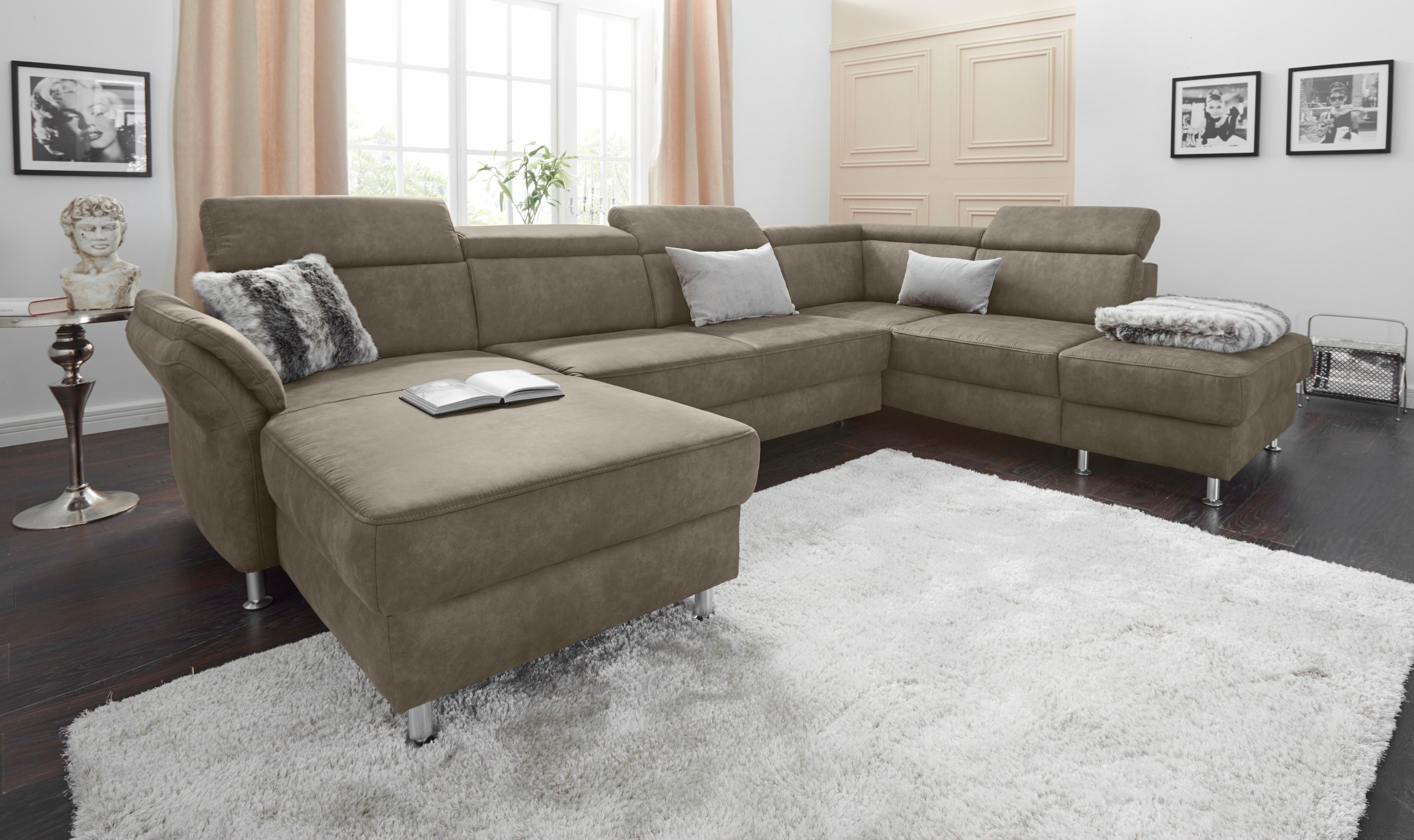 sit&more Wohnlandschaft »Avignon U-Form« wahlweise mit Bettfunktion und Sta günstig online kaufen