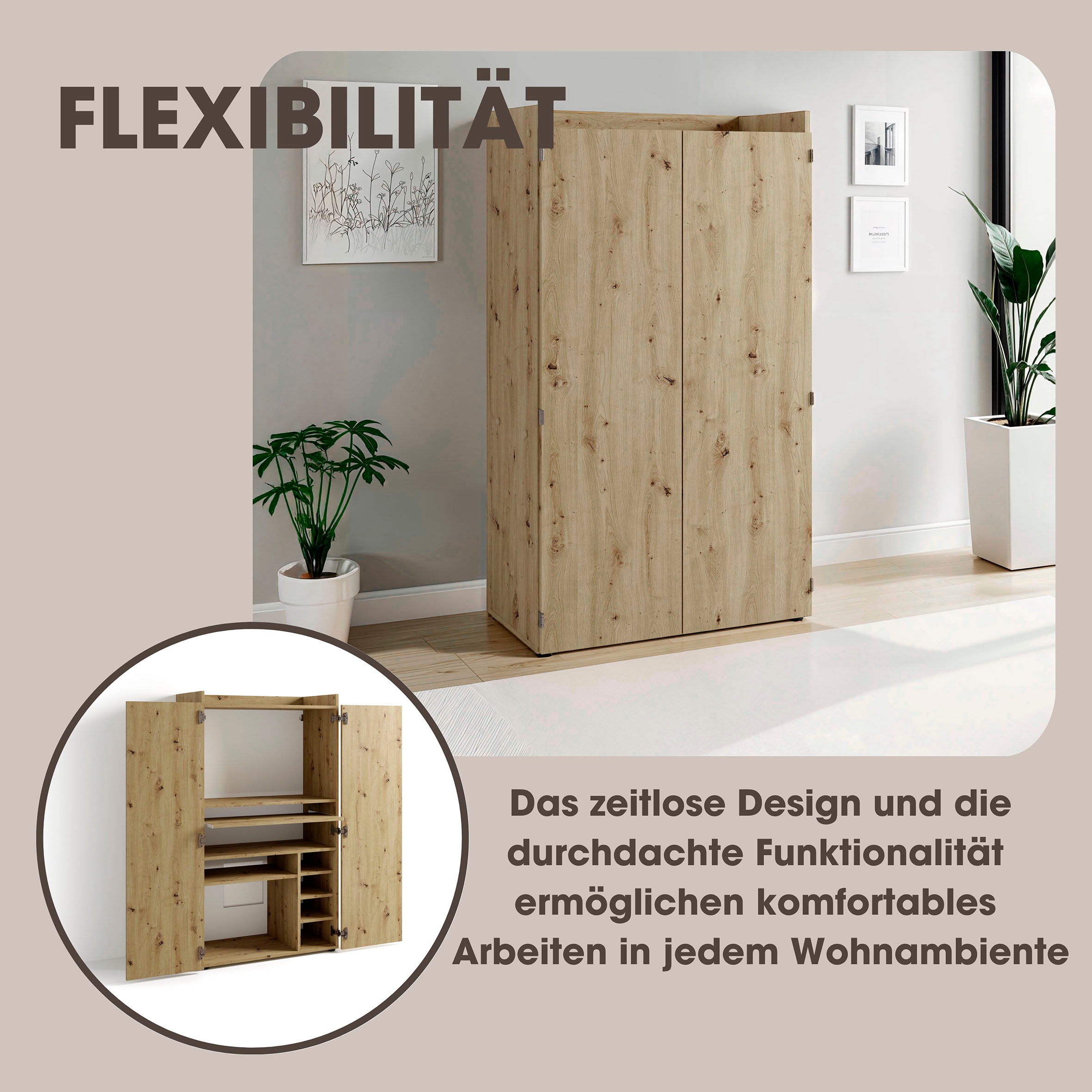 byLIVING Sekretär »Janne«, platzsparende Arbeitslösung für den Wohnraum mit viel Stauraum