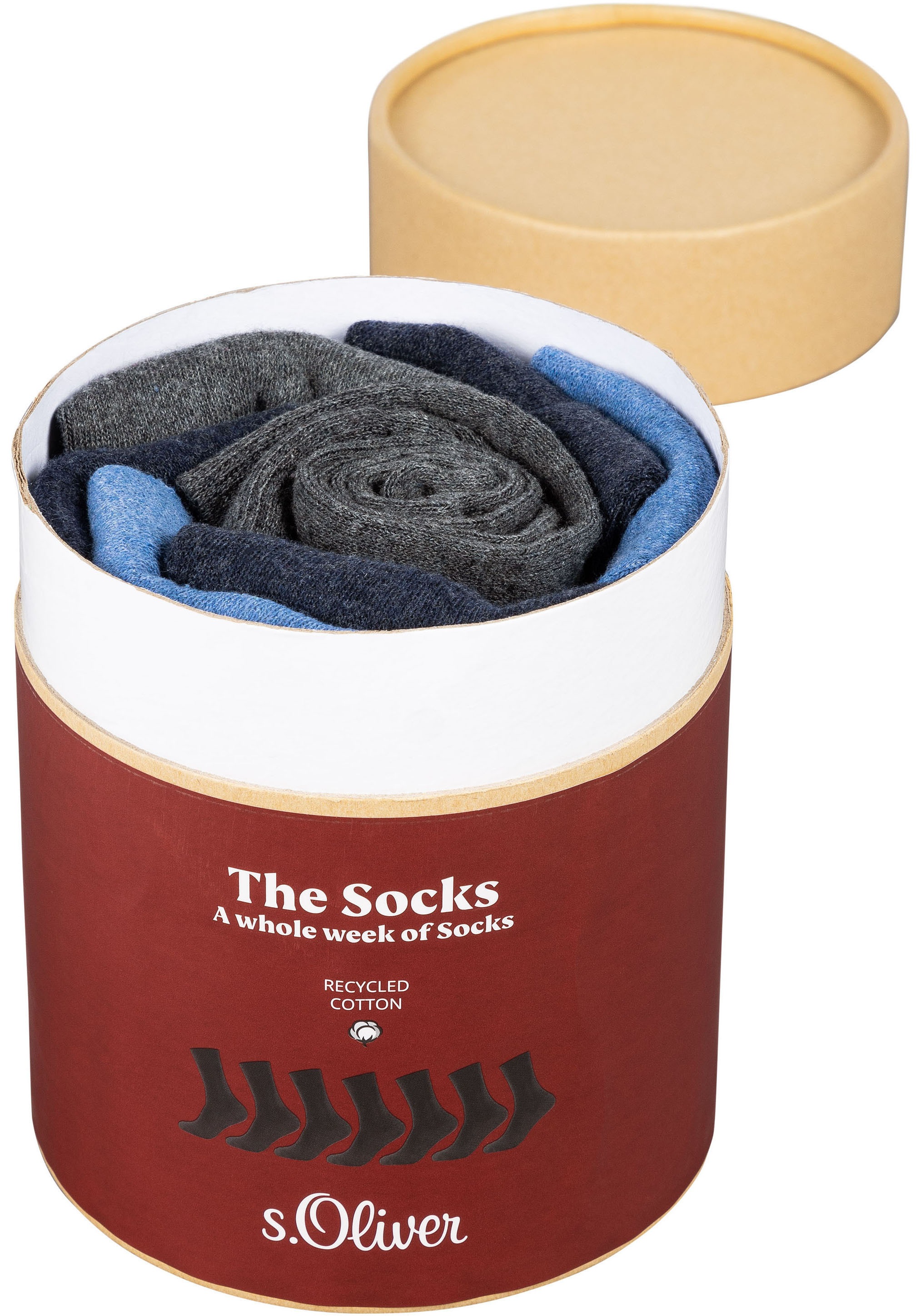 s.Oliver Sneakersocken »essentials«, (7 Paar), mit nahtlosem Zehenbereich