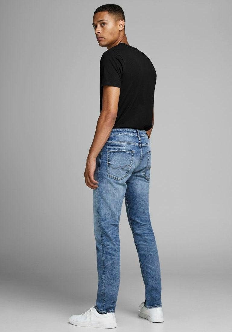 Jack & Jones T-Shirt »JJEBASIC mit schmaler Passform für jeden Tag« unifarben, modisch, schmal, Baumwollmischung, Rundhals