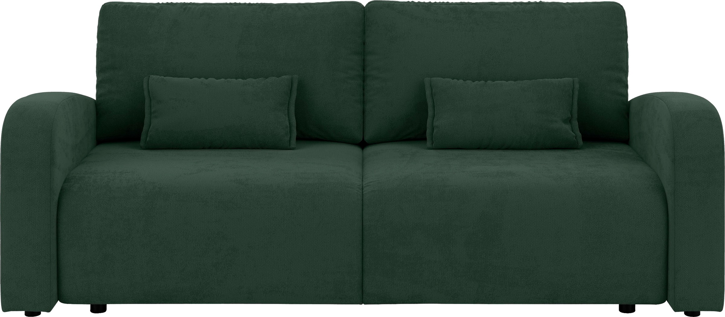 INOSIGN 3-Sitzer »JIGGS wahlweise Schlafsofa mit Bettkasten, Maße B/H/T: 228/96/110 cm«, Sofa mit Wellenunterfederung, enthält 2 Rückenkissen und 2 Zierkissen