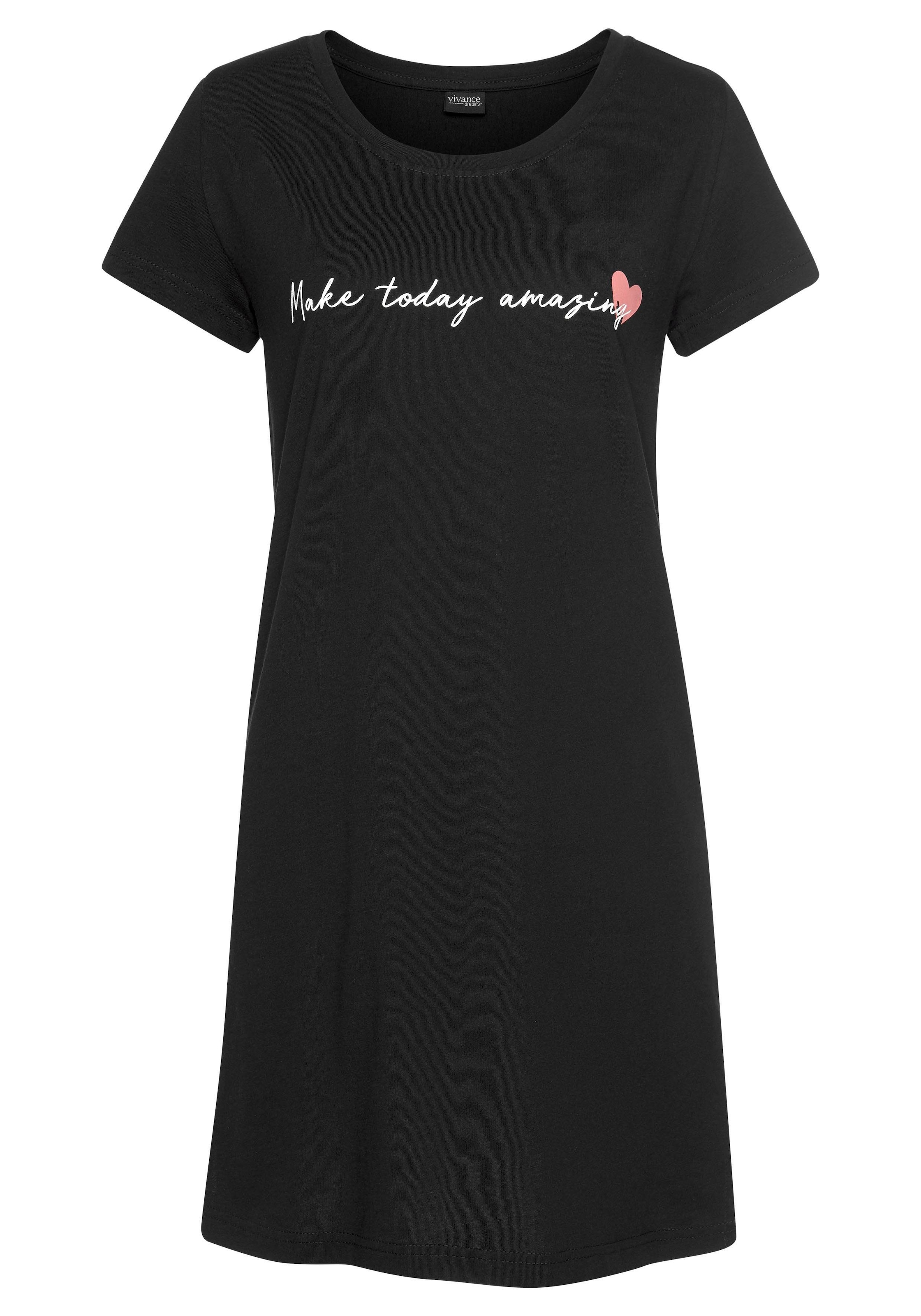 Vivance Dreams Nachthemd 1-teilig,  in bequemer Weite mit Schriftzug