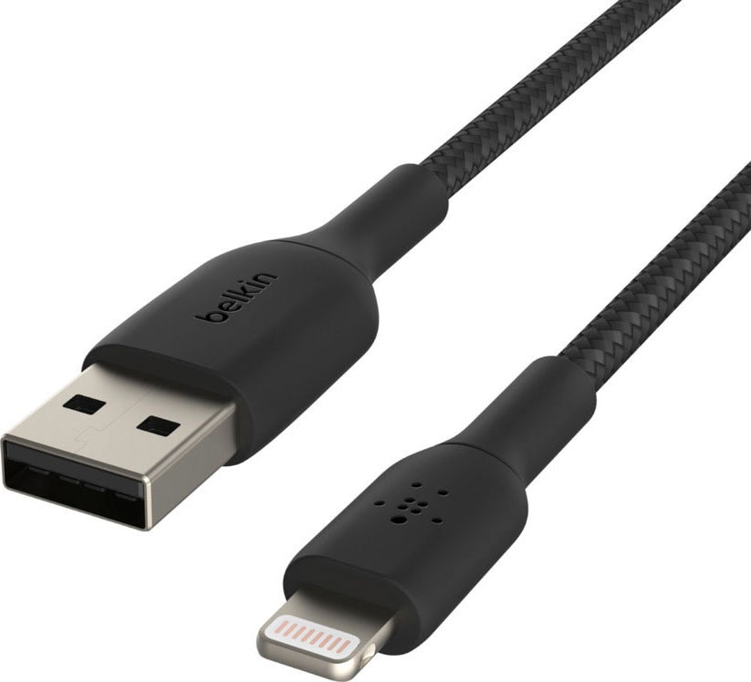 Smartphone-Kabel »Lightning Lade/Sync Kabel ummantelt mfi 15cm«, Lightning, USB Typ A,...