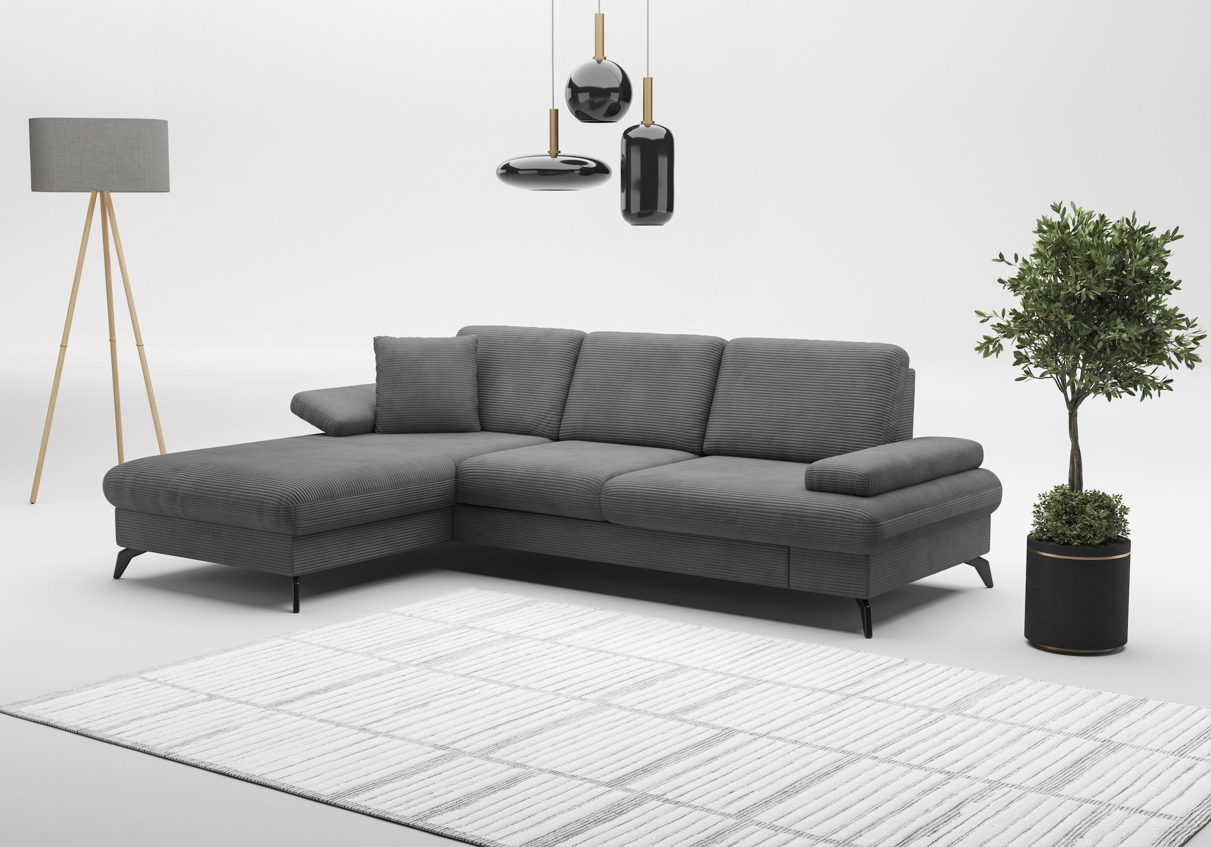 sit&more Ecksofa »Morris Jubi L-Form«, inkl. Armteilfunktion und 1 Zierkiss günstig online kaufen
