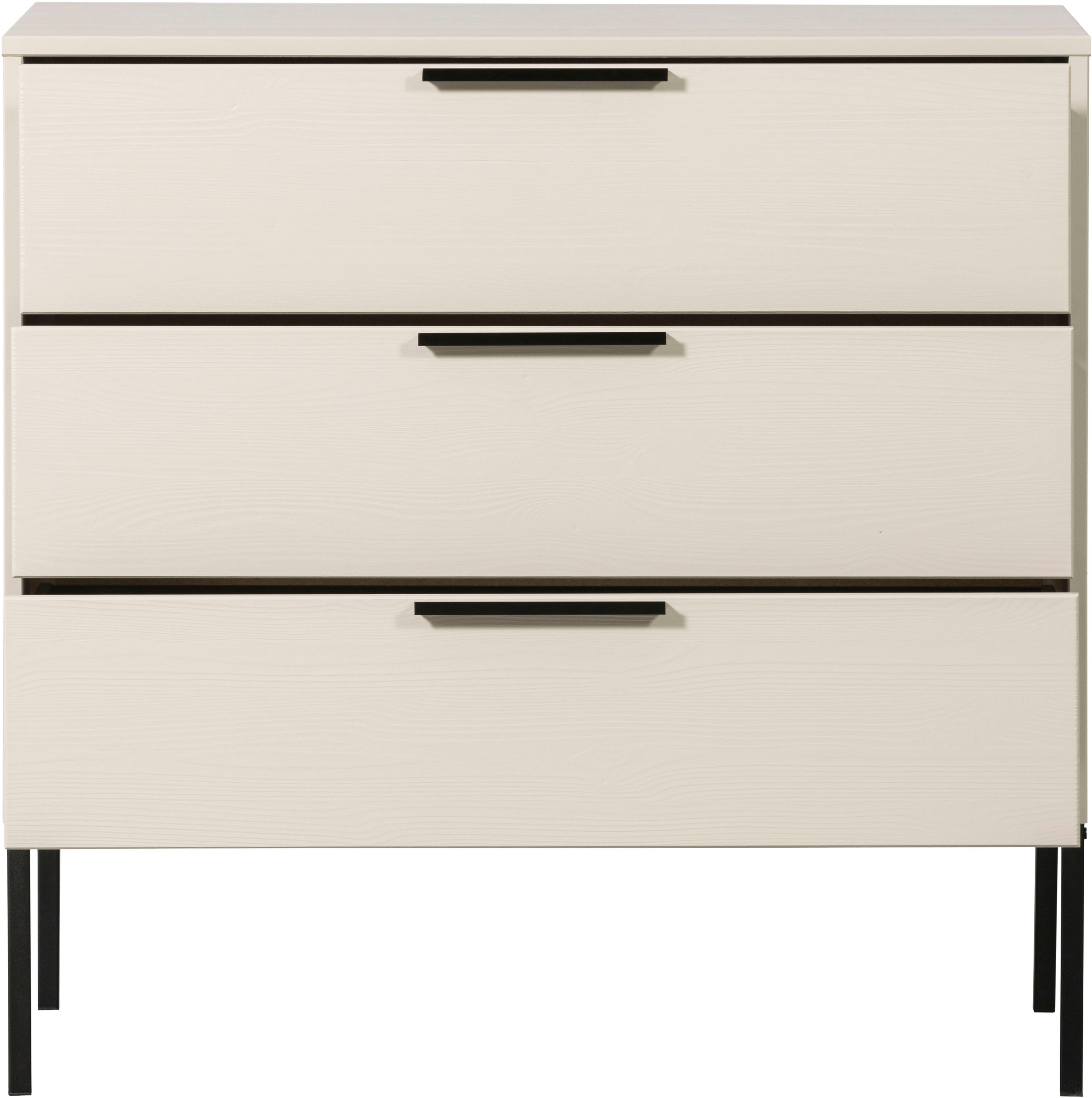 WOOOD Kommode »Adam FSC®-Kiefernholz gebürstet mit Metallgriffen, H93 x B94 x T52 cm« Tragkraft 15 kg pro Auszug, Schutzlackierte Oberfläche, Metallgestell