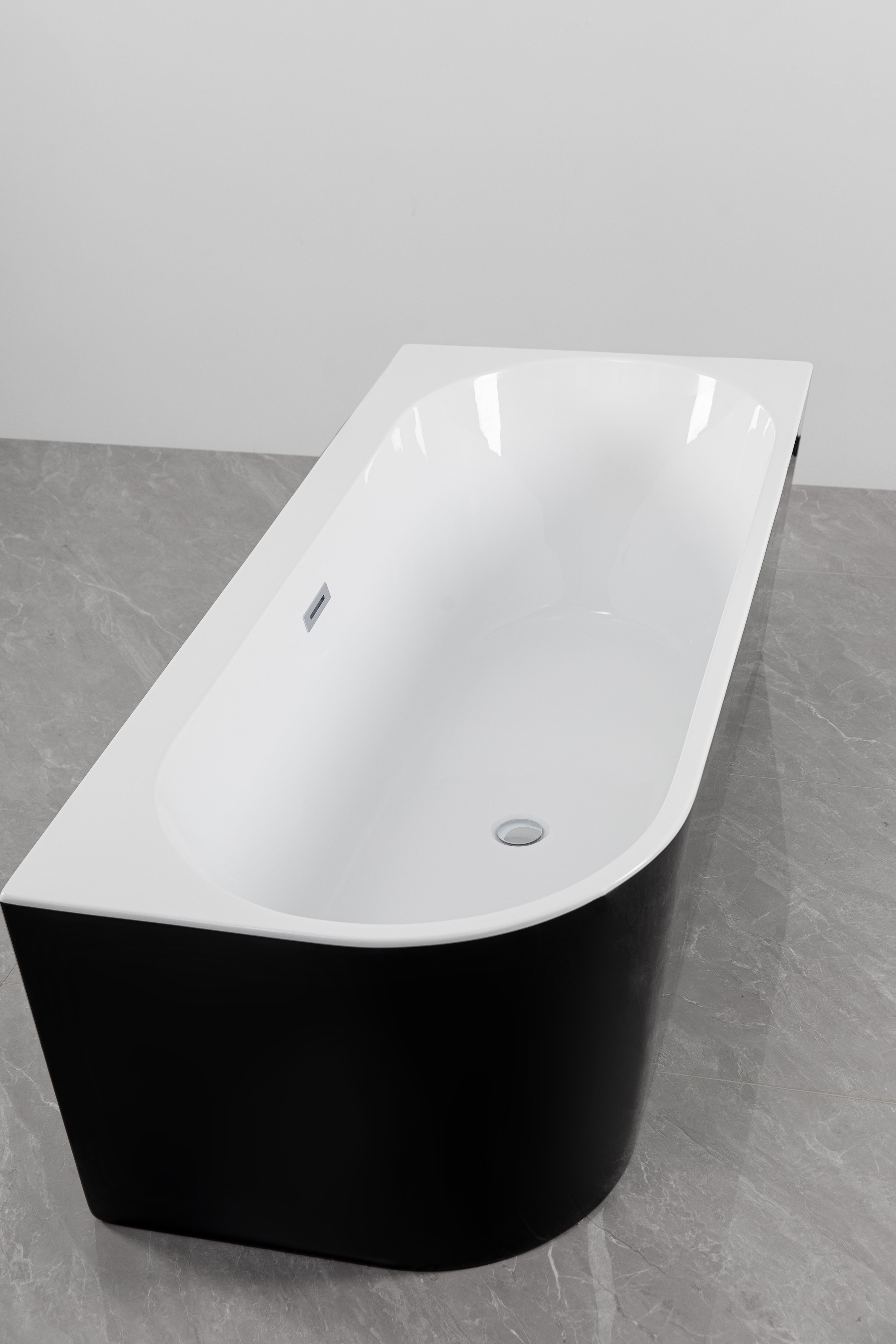 Sanotechnik Badewanne »Jamaica« Höhe 58 cm mit Ablaufstöpsel | verstellbare Füße | Überlauf 170x75x58cm schwarz glänzend, Acryl Badewanne rechts