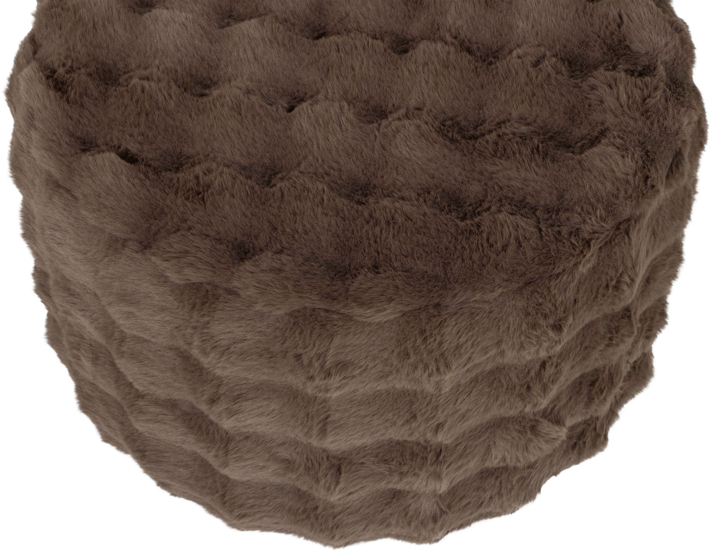 WOOOD Hocker »Olven mit Dream-Flauschbezug und runder Form H 36 x B 60 x T 60 cm« Gute Verschleißfestigkeit, flauschige Haarstruktur, montiert geliefert