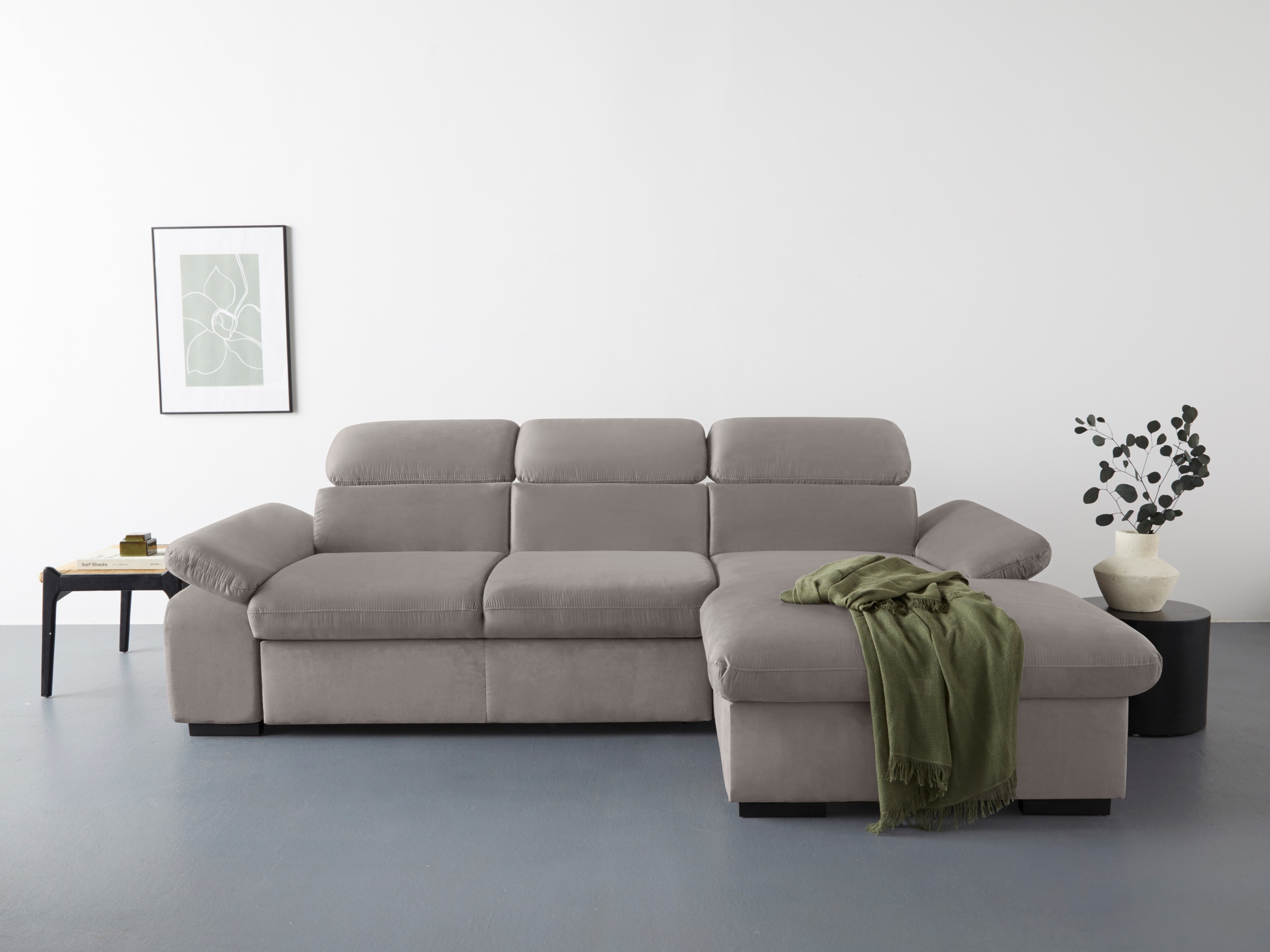 COTTA Ecksofa »Lola L-Form mit Kopfteilfunktion & Hocker«, (Set, mit Hocker günstig online kaufen
