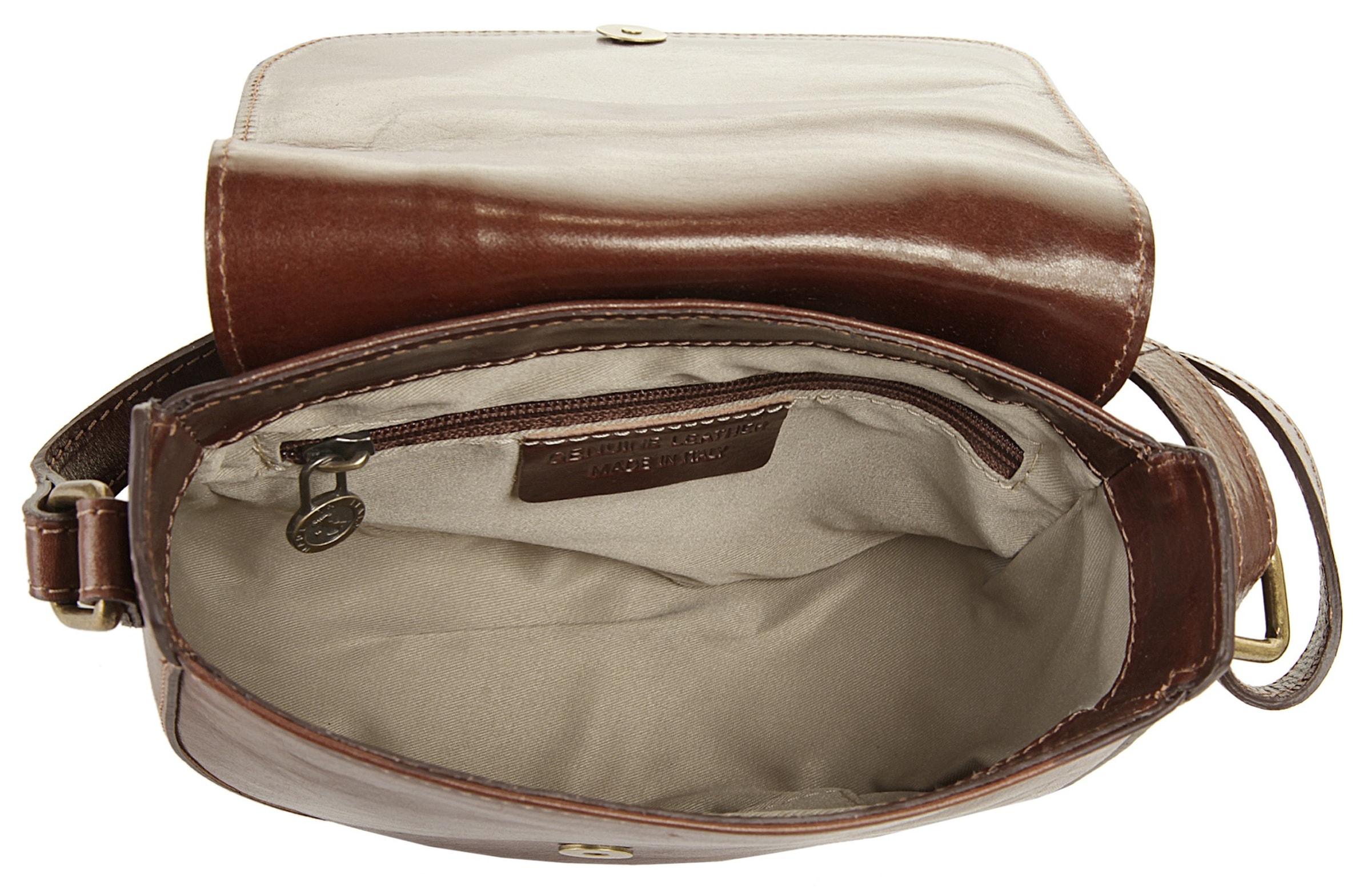 Piké Umhängetasche echt Leder, Made in Italy