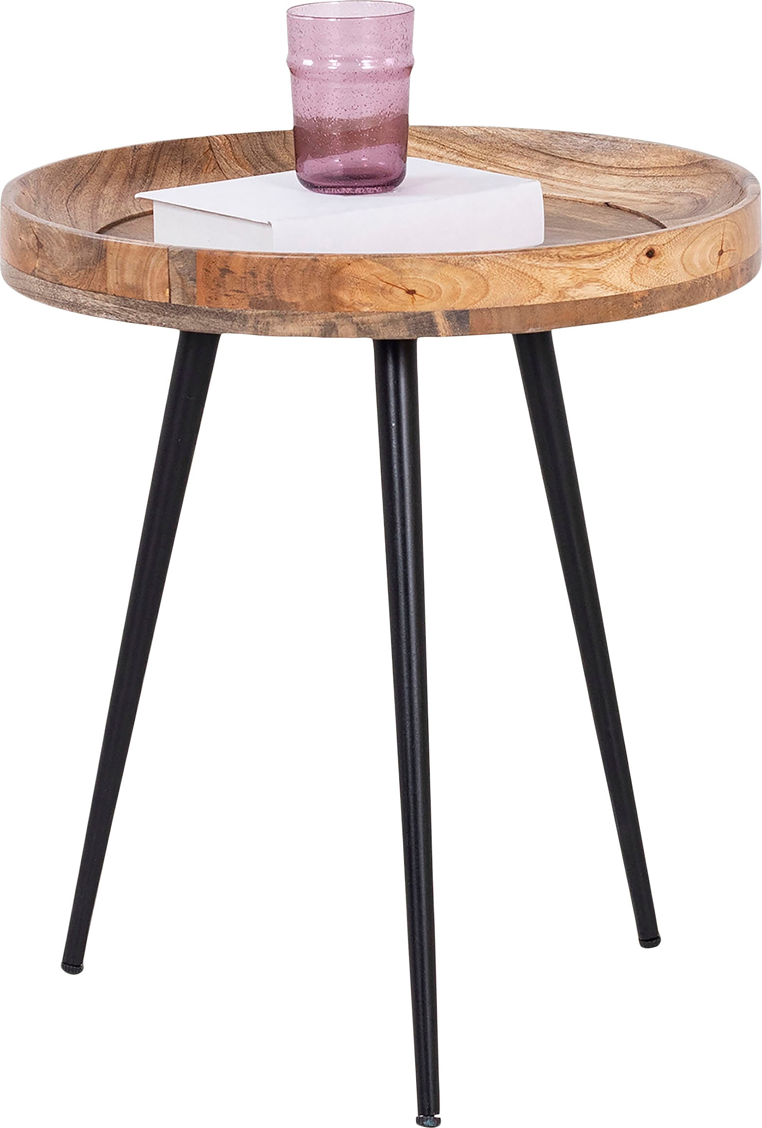 byLIVING Beistelltisch »Ava«, Massive runde Tischplatte, Durchmesser 38 oder 45 cm