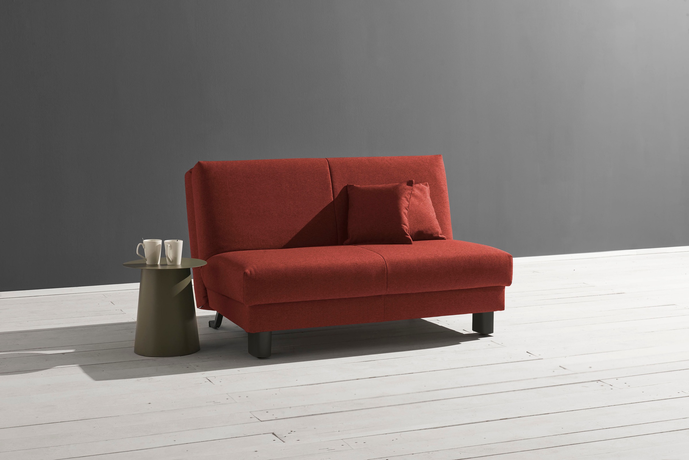 ell + ell Schlafsofa »Enny«, Liegefläche Breite 120 oder 140 cm, Liegehöhe 40 cm, Füße schwarz