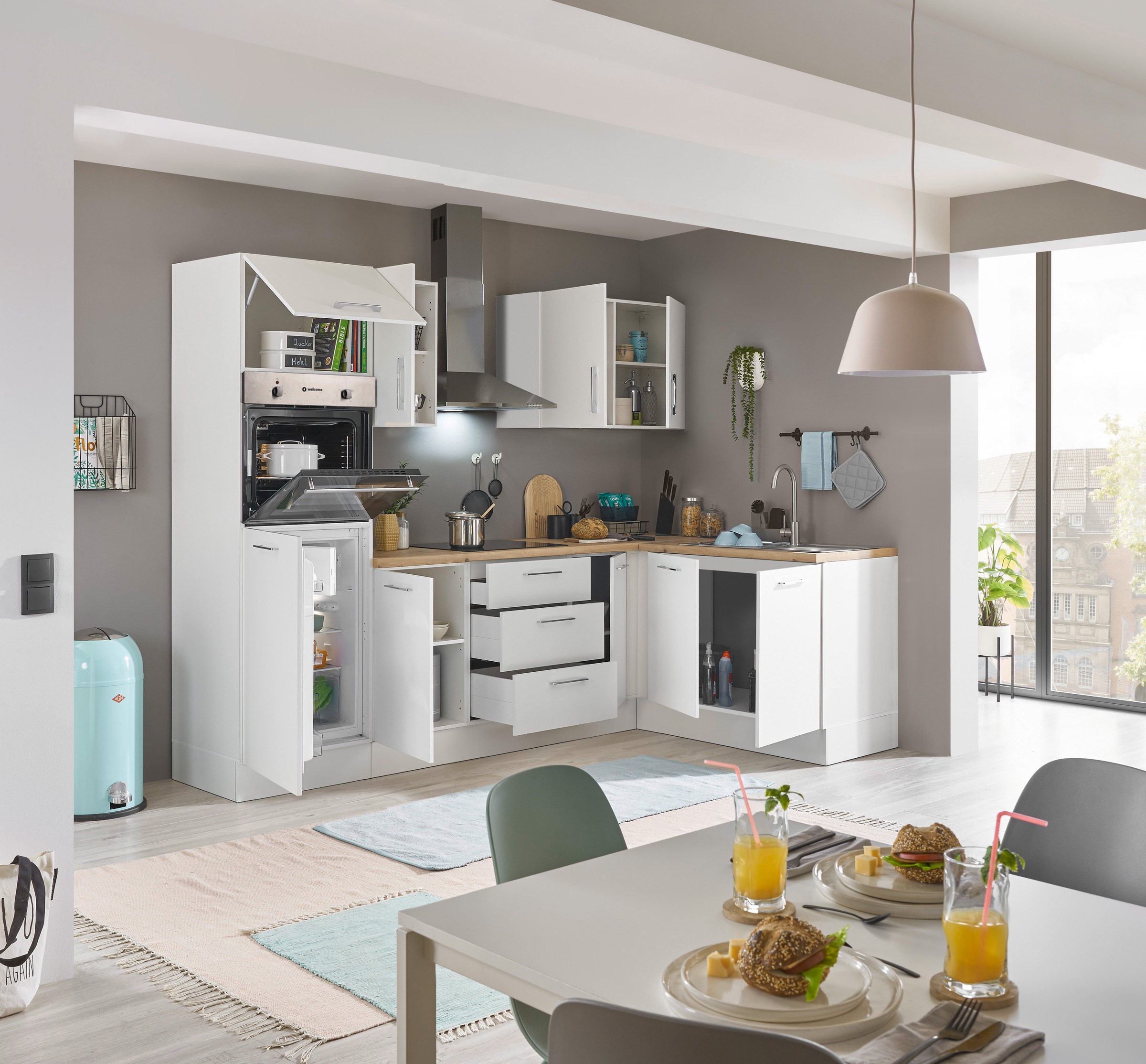 BASIC by Balculina Winkelküche »Turin«, Stellbreite 270x175 cm, wahlweise mit E-Geräten