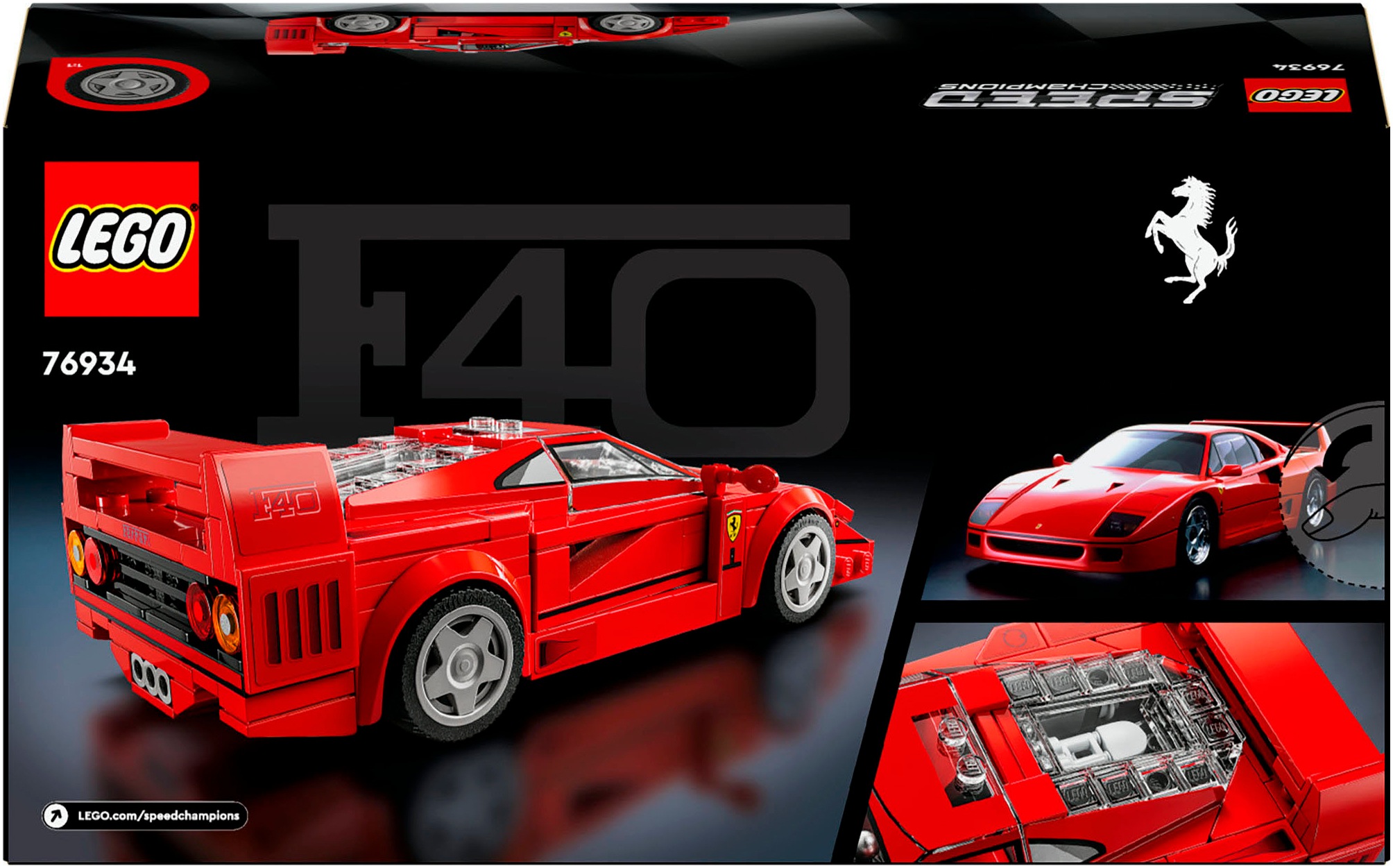 LEGO® Konstruktionsspielsteine »Ferrari F40 Supersportwagen (76934), LEGO Speed Champions«, (318 St.), Made in Europe