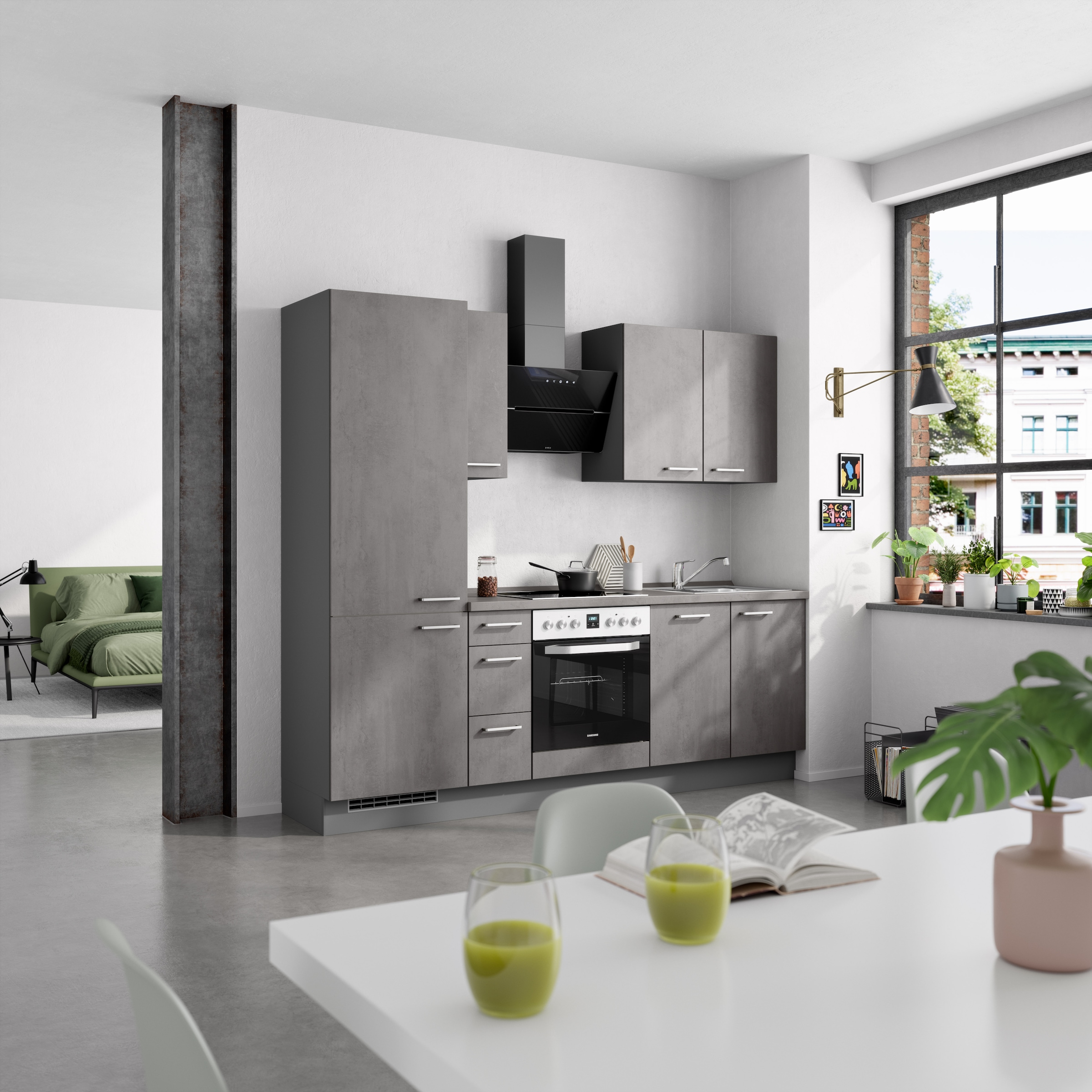 nobilia® Küchenzeile »"Riva II"«, vormontiert, Ausrichtung wählbar, Breite 240 cm, wahlw. mit E-Geräten