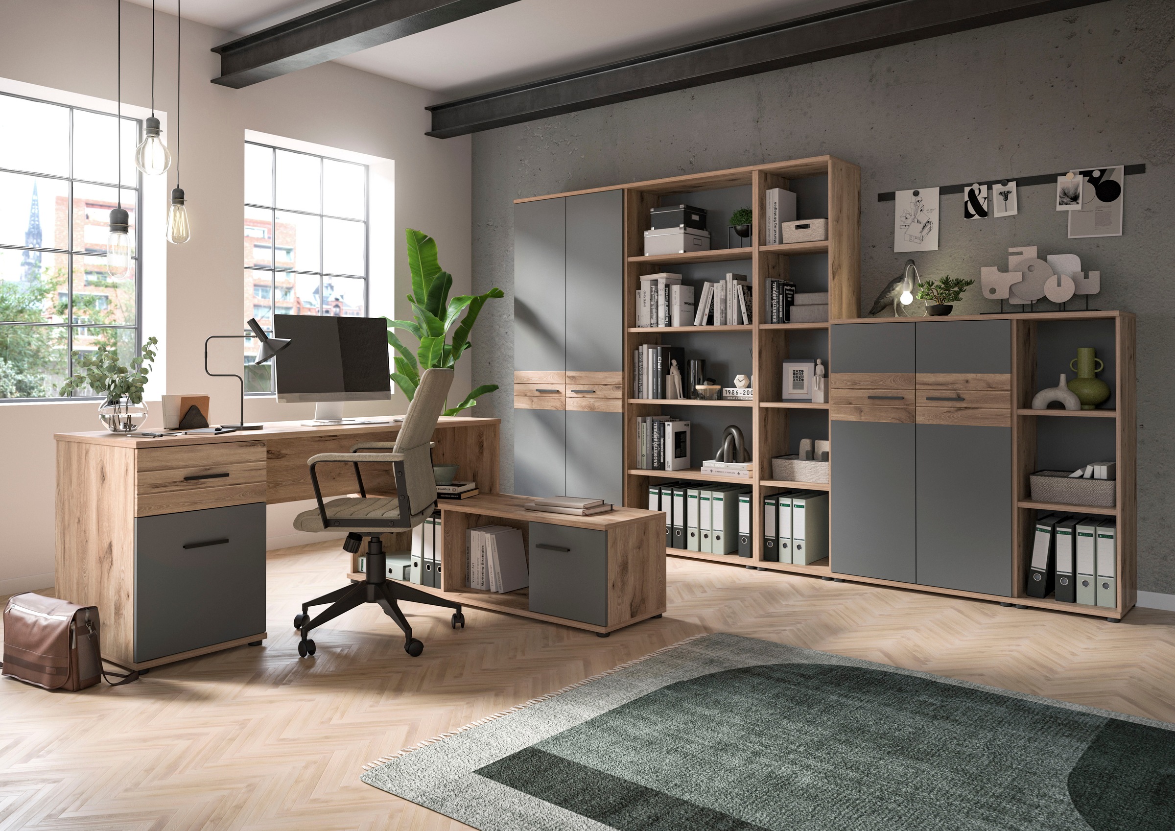 INOSIGN Aktenregal »Riga«, Büroregal, Stauraumregal, in 2 Breiten, Höhe 199 cm, 5 Fächer