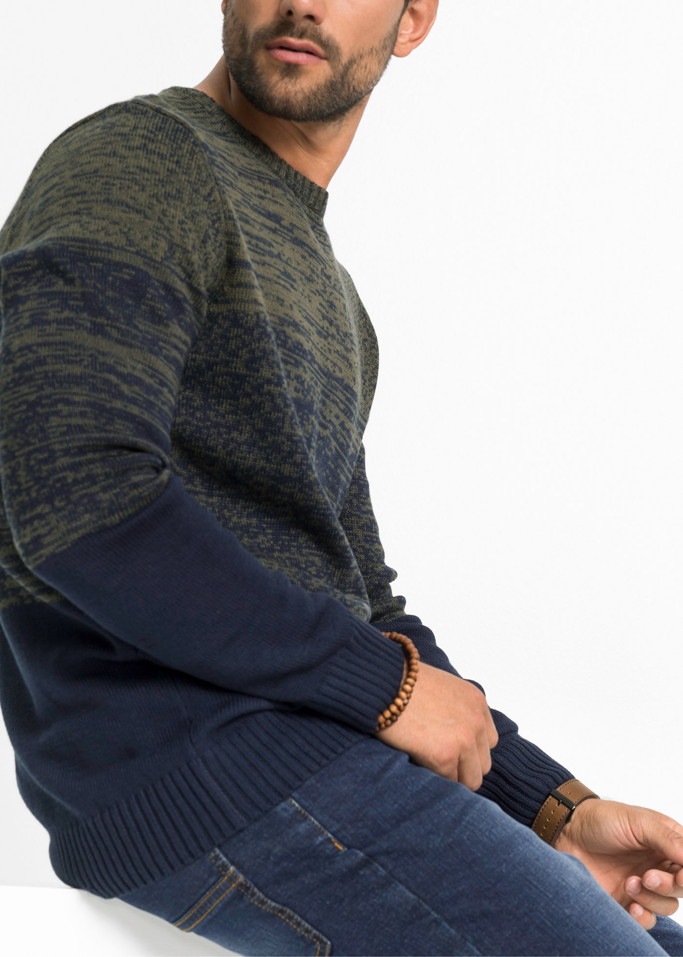 bonprix Strickpullover »Feinstrickpullover mit Komfortschnitt und Baumwolle« Feinstrickpullover mit Komfortschnitt und Baumwolle