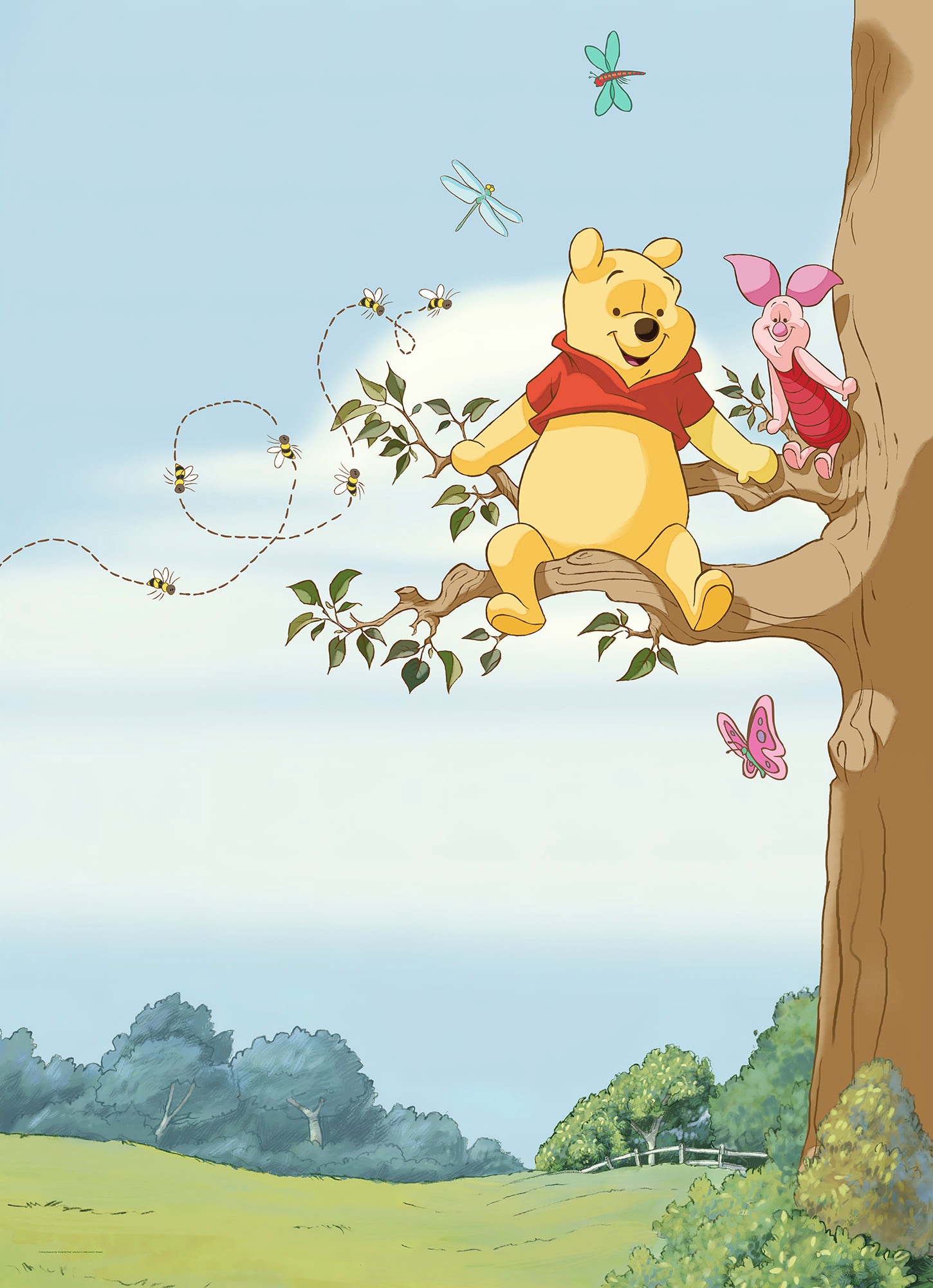 cm Fototapete »Winnie auf Rechnung bestellen (Breite Tree«, x inklusive 184x254 Höhe), Komar Pooh Kleister