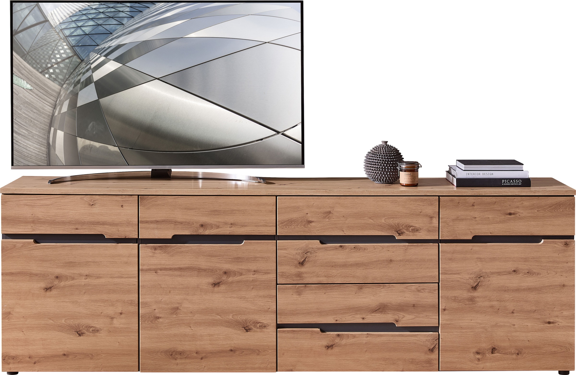 Innostyle TV-Board »TV-Board Memphis, 230x76x44cm (B/H/T)«, (1 St.), 3 türige, 4 Schubladen, 5 Böden