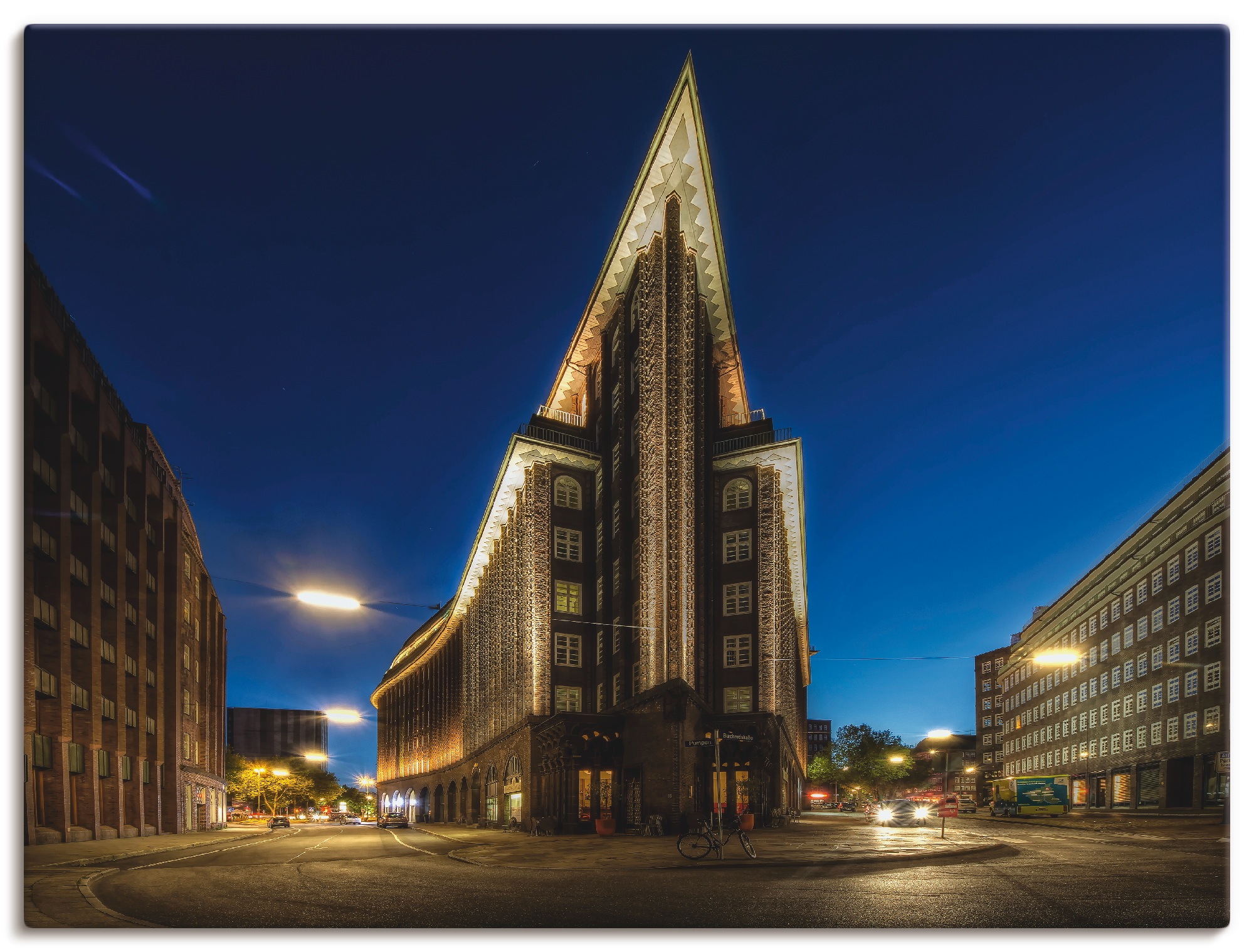 Artland Leinwandbild "Hamburg Chilehaus", Gebäude, (1 St.), auf Keilrahmen günstig online kaufen