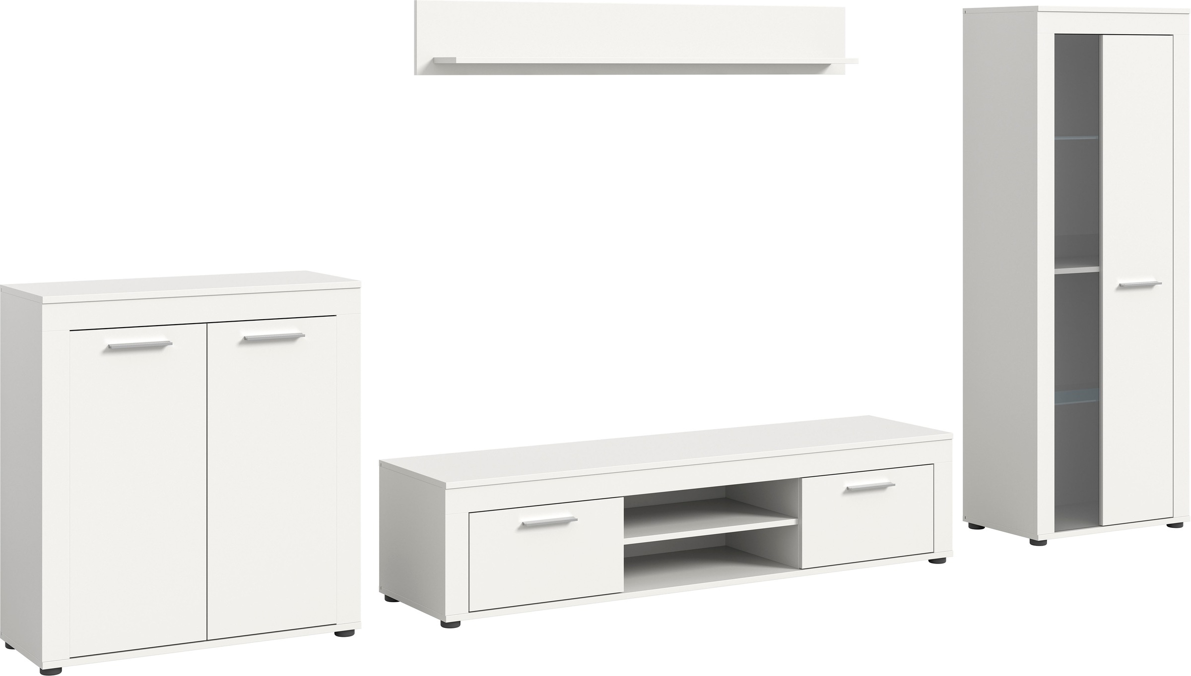 INOSIGN Wohnwand »Aosta, Breite 330cm, best. aus Highboard, Lowboard, Wandb günstig online kaufen