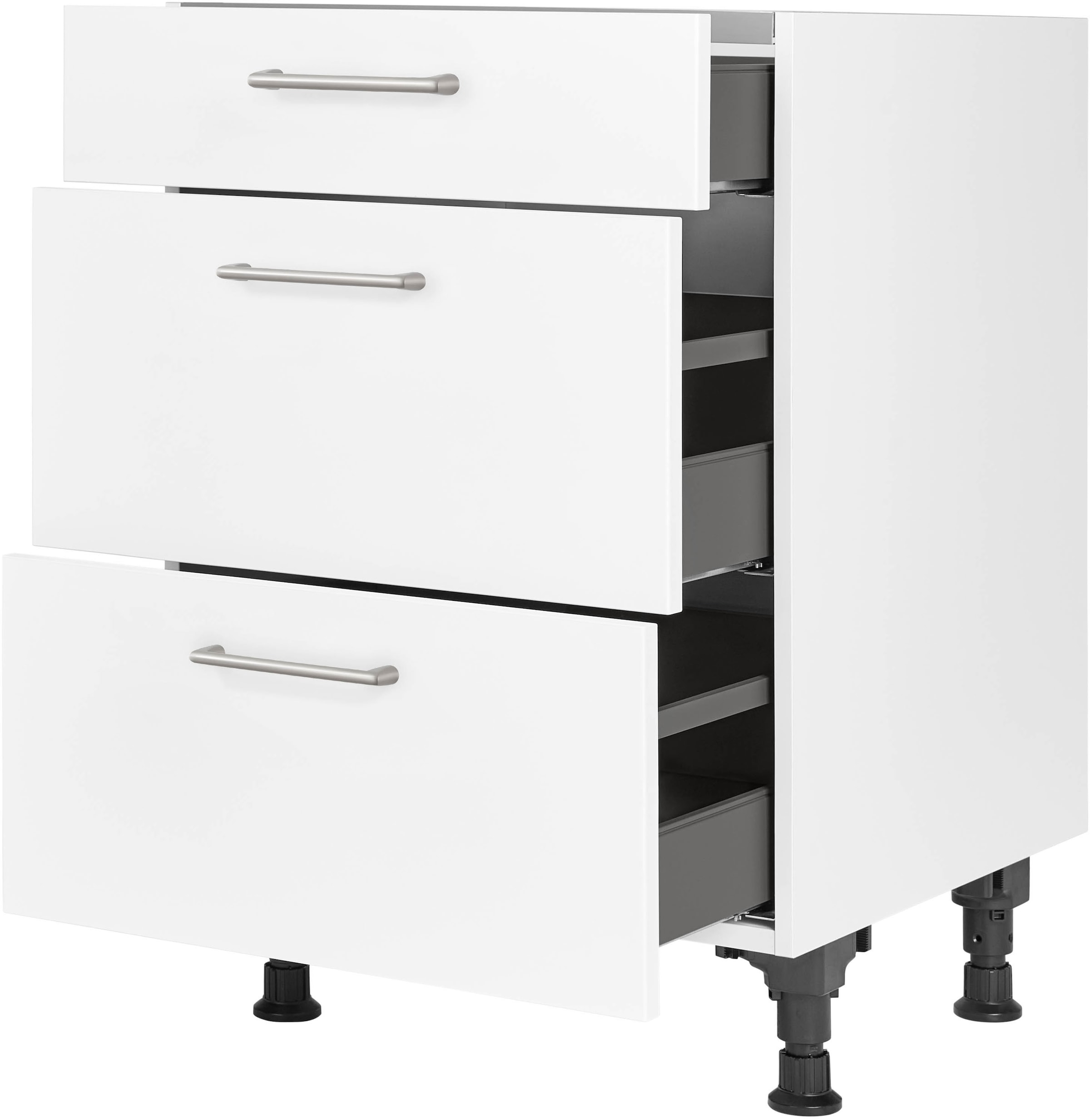 nobilia® Kochfeldumbauschrank »"Laser", vormontiert, mit Schubkasten und Auszügen,« in den Breiten 60 und 90 cm