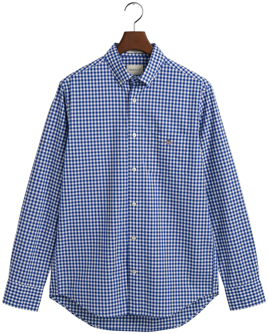 Gant Langarmhemd »REG POPLIN GINGHAM SHIRT«, mit Logostickerei auf der  Brust online kaufen | Hemden