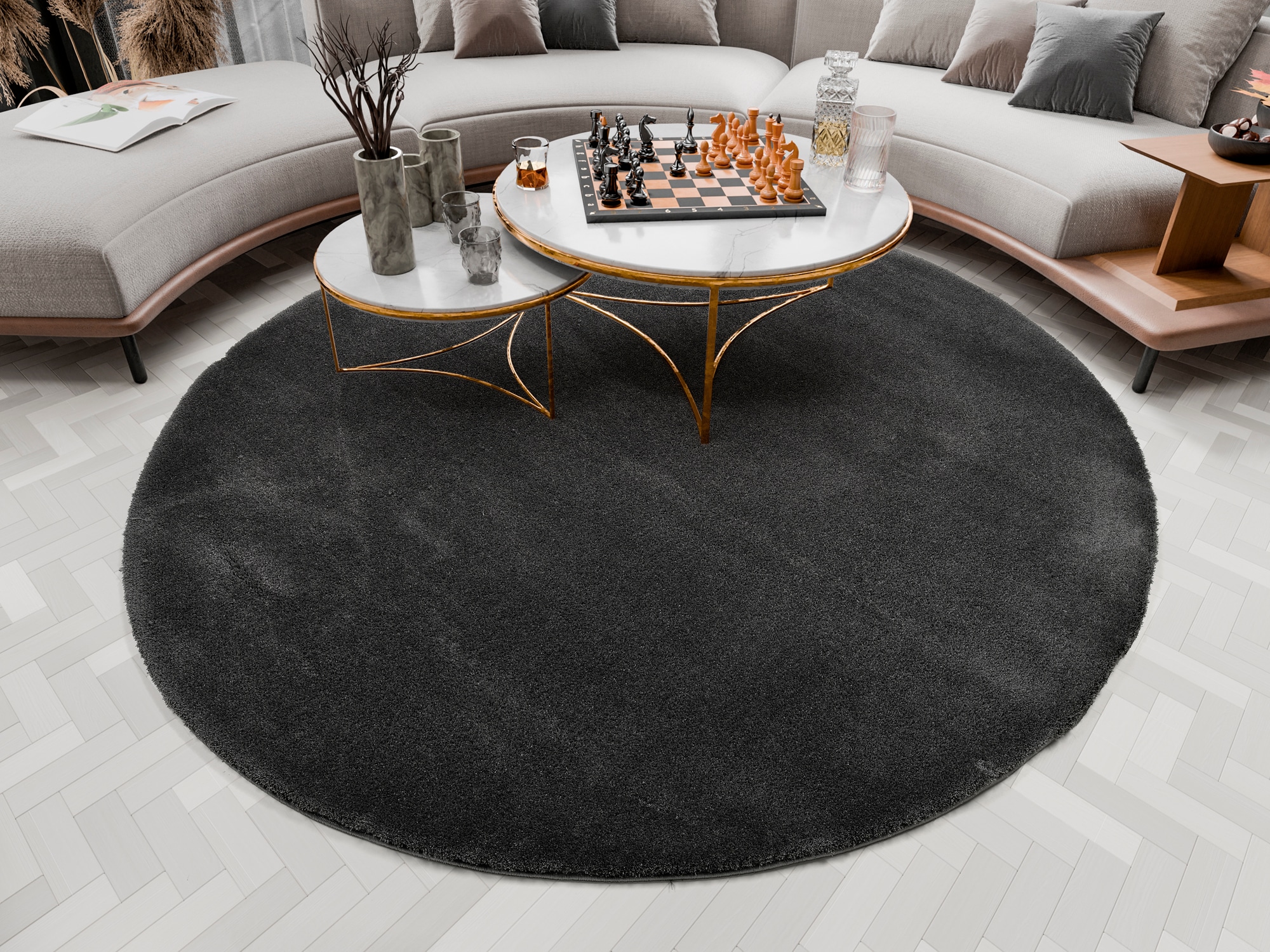 OCI DIE TEPPICHMARKE Hochflor-Teppich »Soft Dream«, rund, 30 mm Höhe, besonders weich durch Microfaser, Wohnzimmer