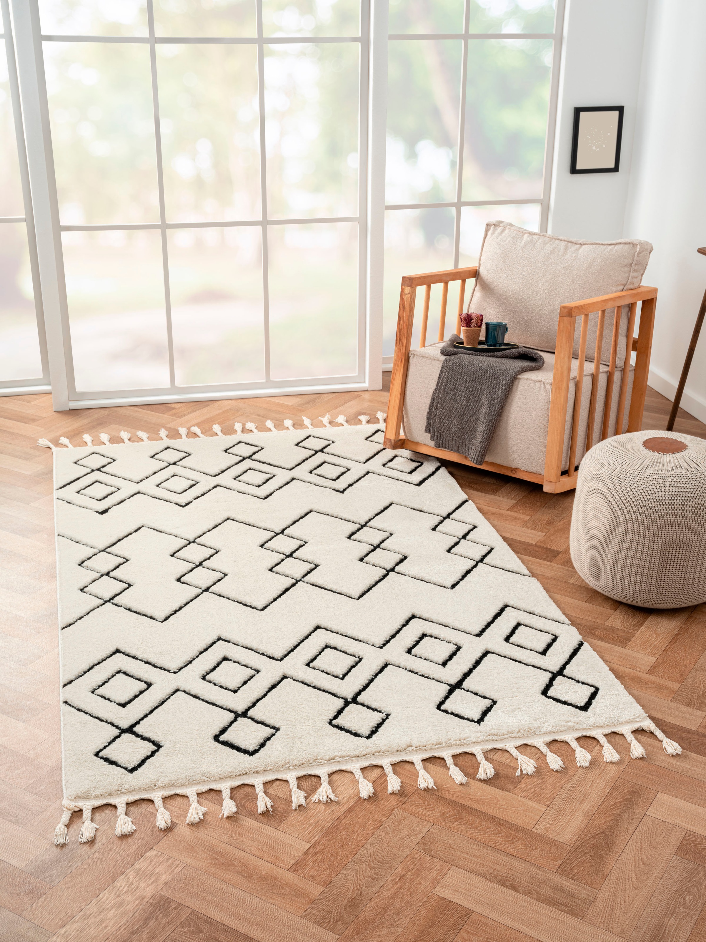 Myflair Möbel & Accessoires Hochflor-Teppich »Moroccan Mural«, rechteckig, günstig online kaufen